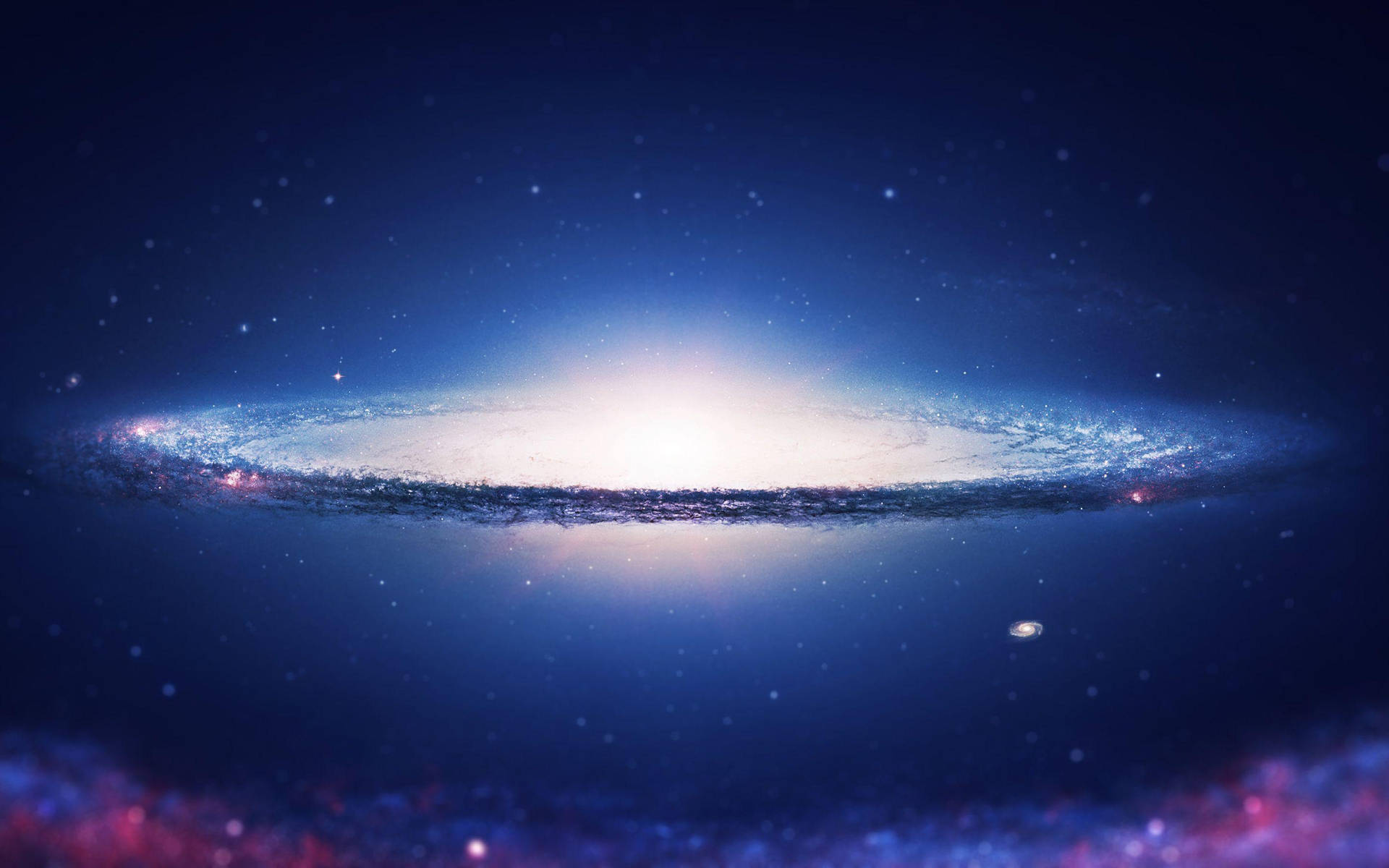 Sombrero Blue Galaxy Background