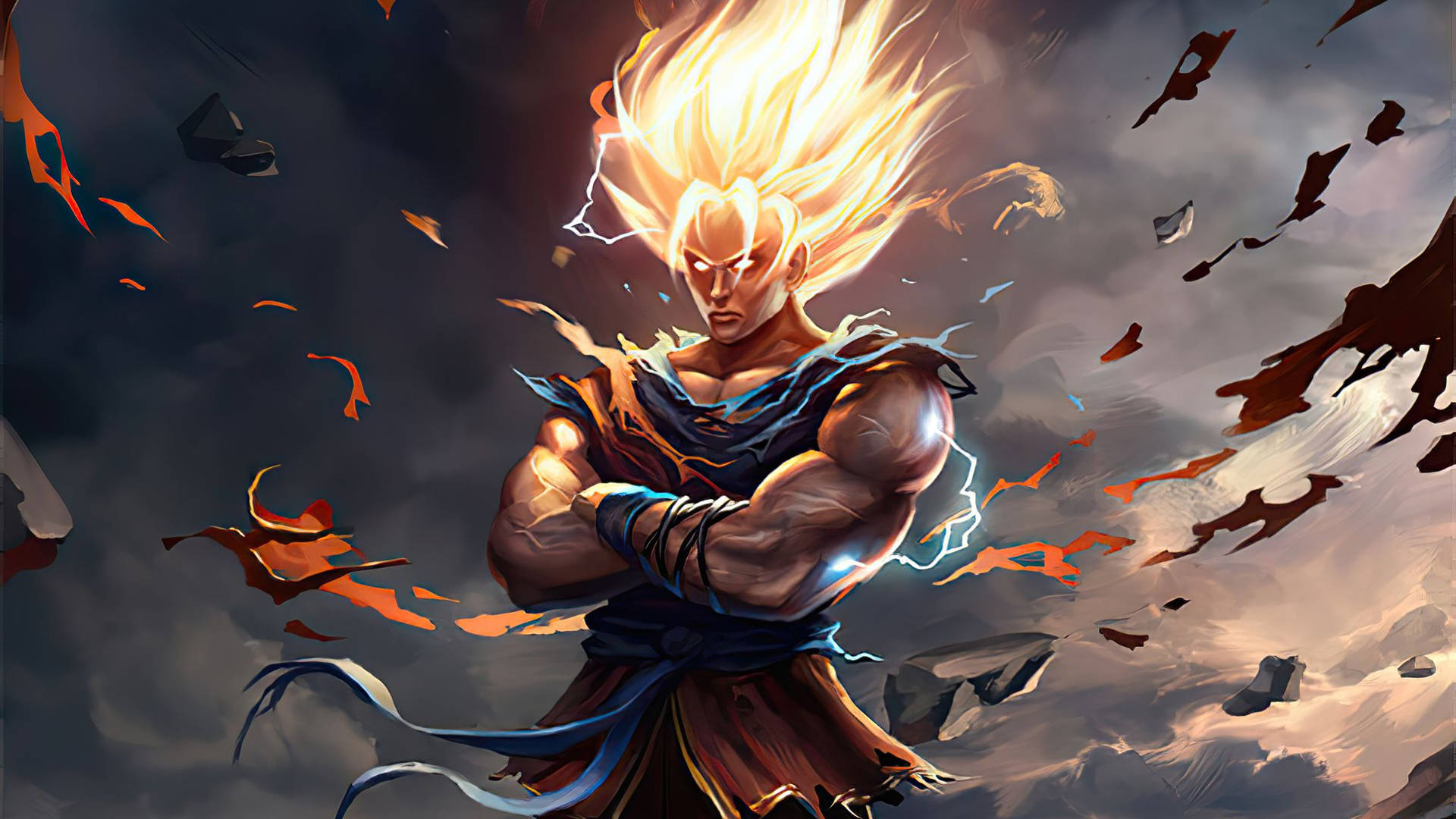 Son Goku Fire Anime Background