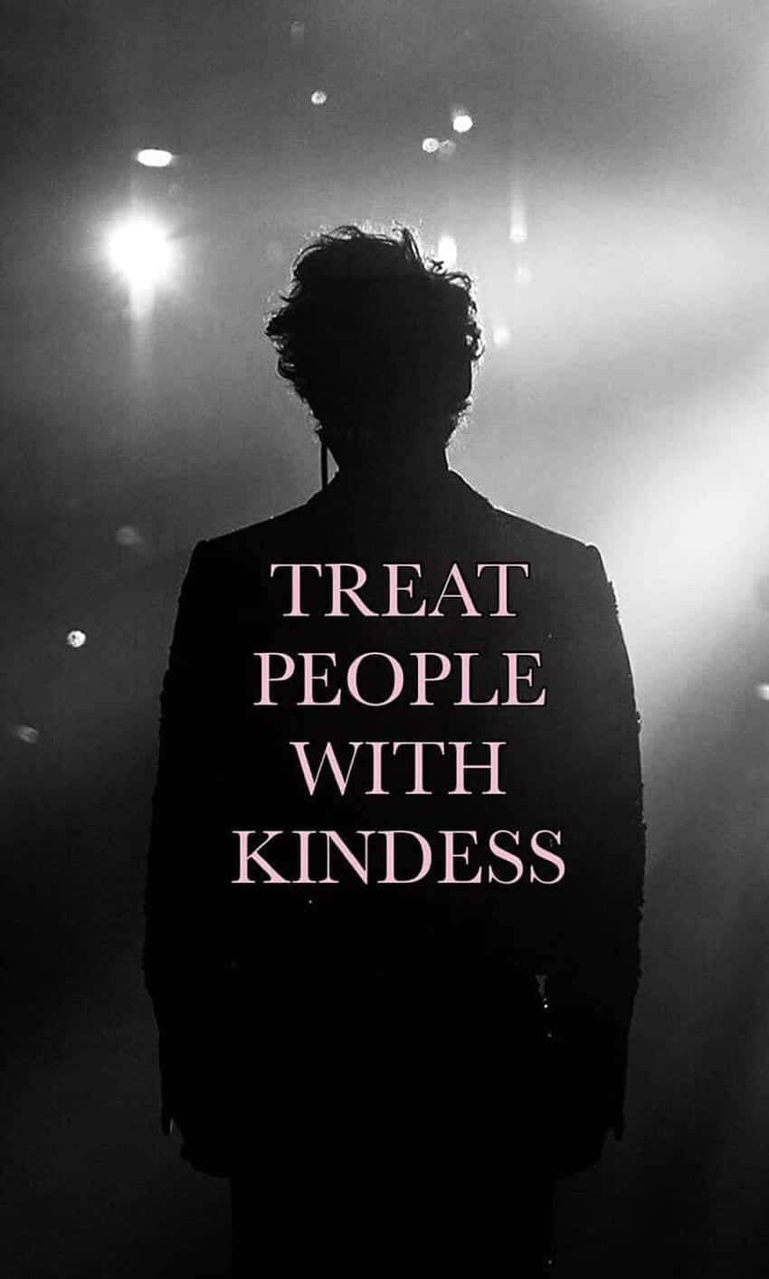 Song Title Behind Harry Styles Black And White Background