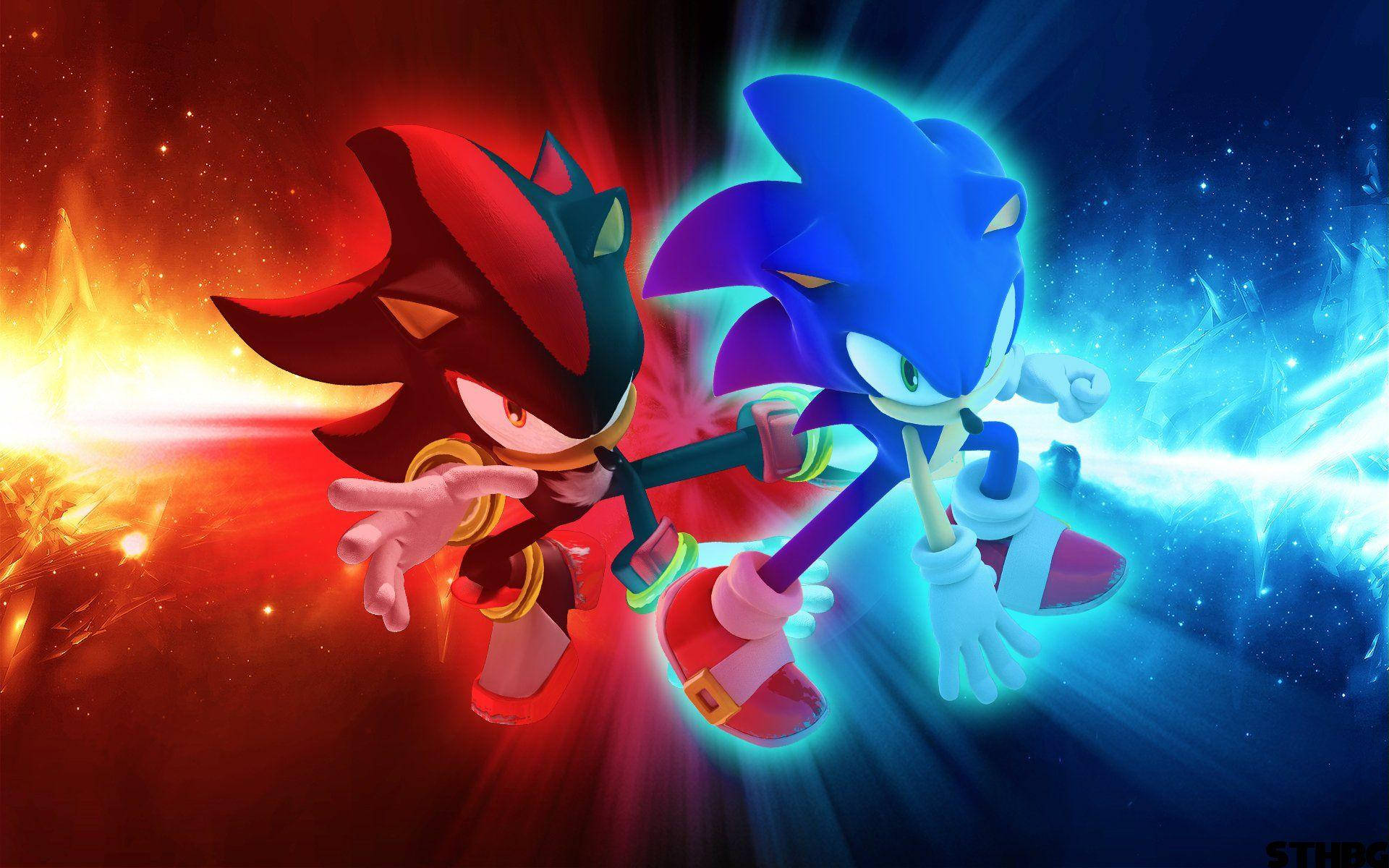 Sonic And Shadow The Hedgehog Pfp Fanart Background