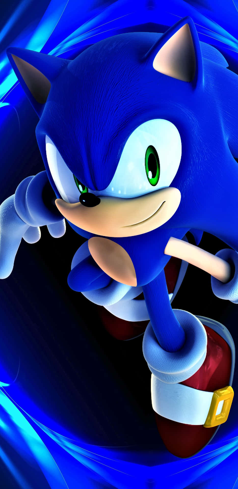 Sonic Colors With A Blue Swirl Background