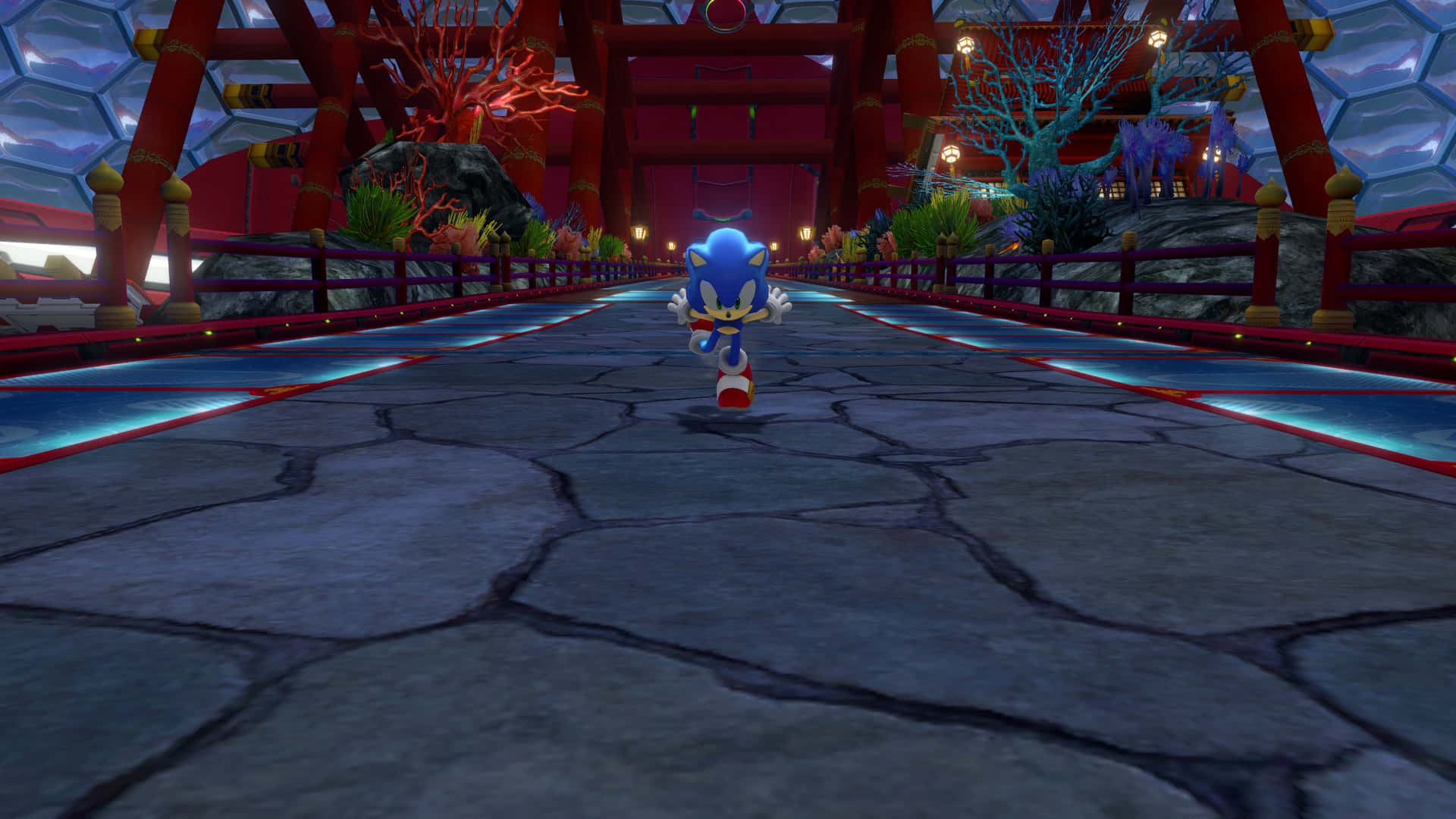 Sonic Colors With A Japanese Temple Background