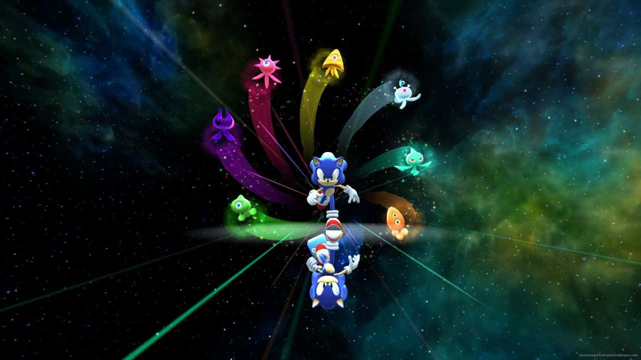 Sonic Colors With Colorful Aliens Background