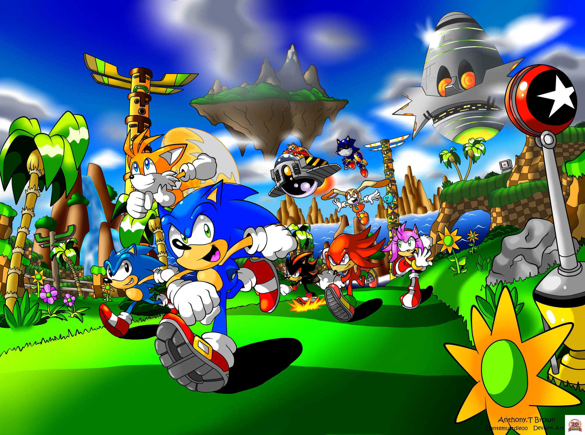 Sonic In Tropical Jungle Background