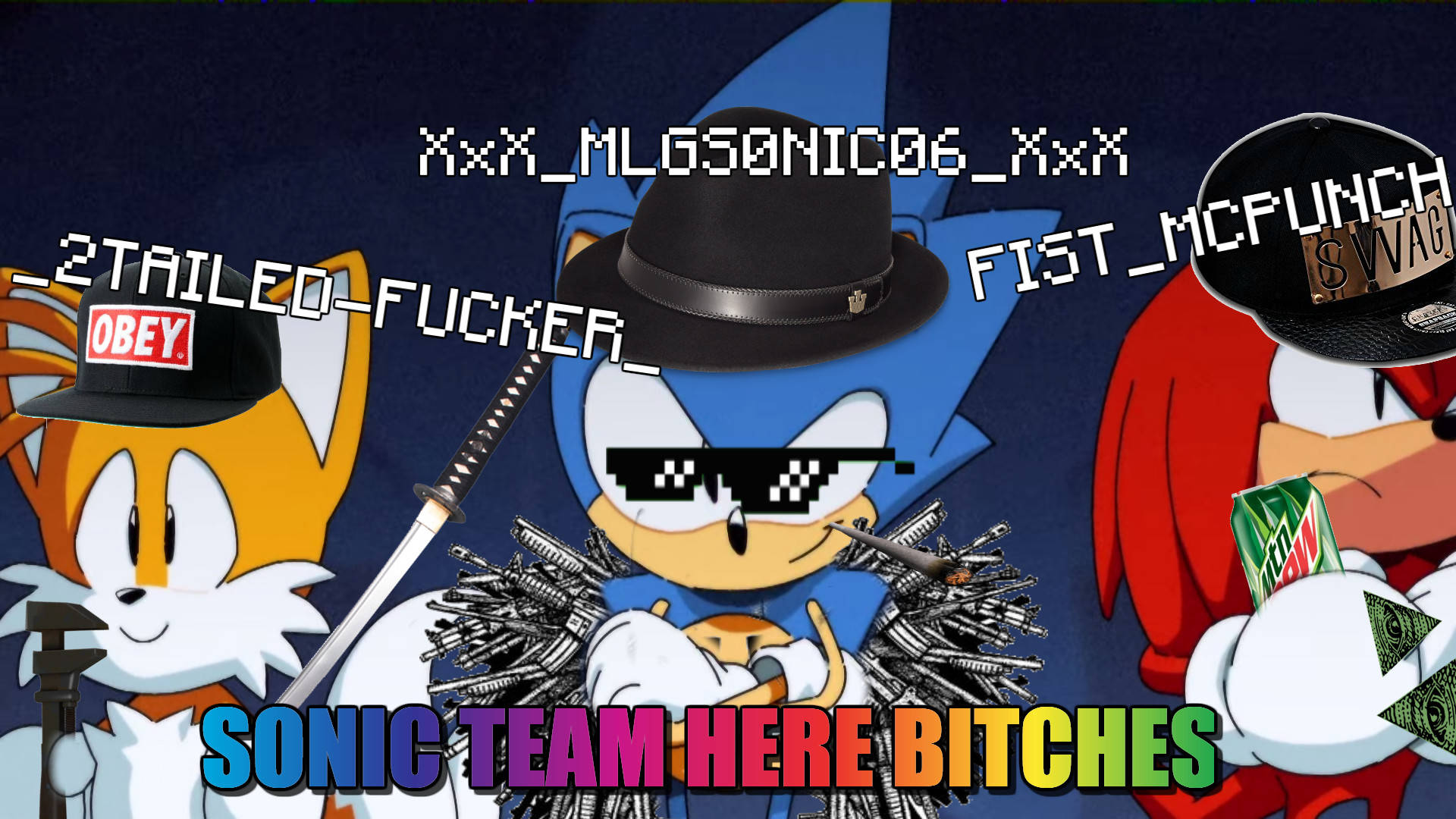 Sonic Knuckles And Tails Mlg Background