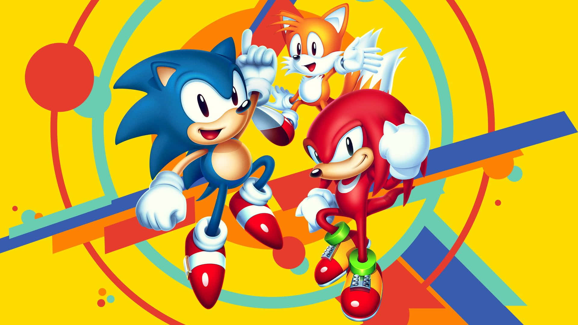 Sonic Mania: A Sonic Adventure With Sonic, Tails, And Knuckles Background