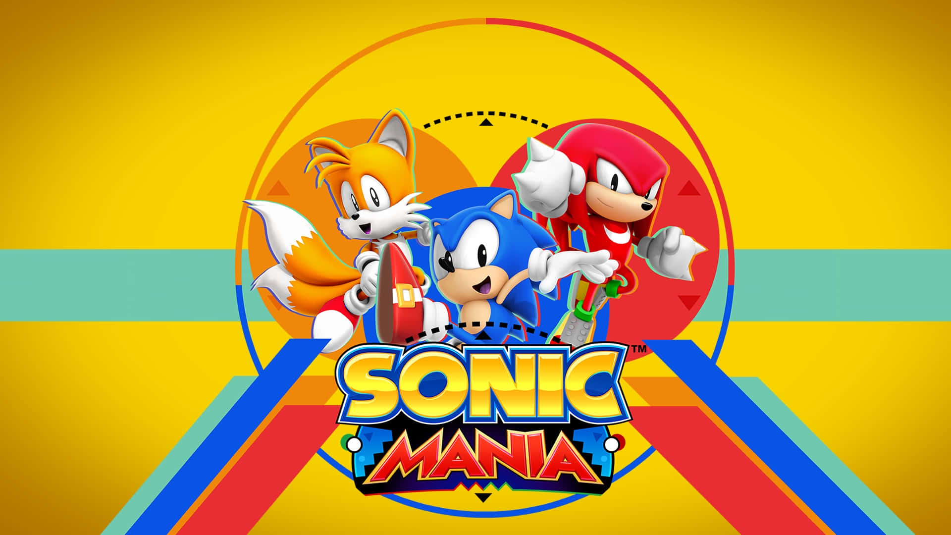 Sonic Mania Logo With Two Characters Background