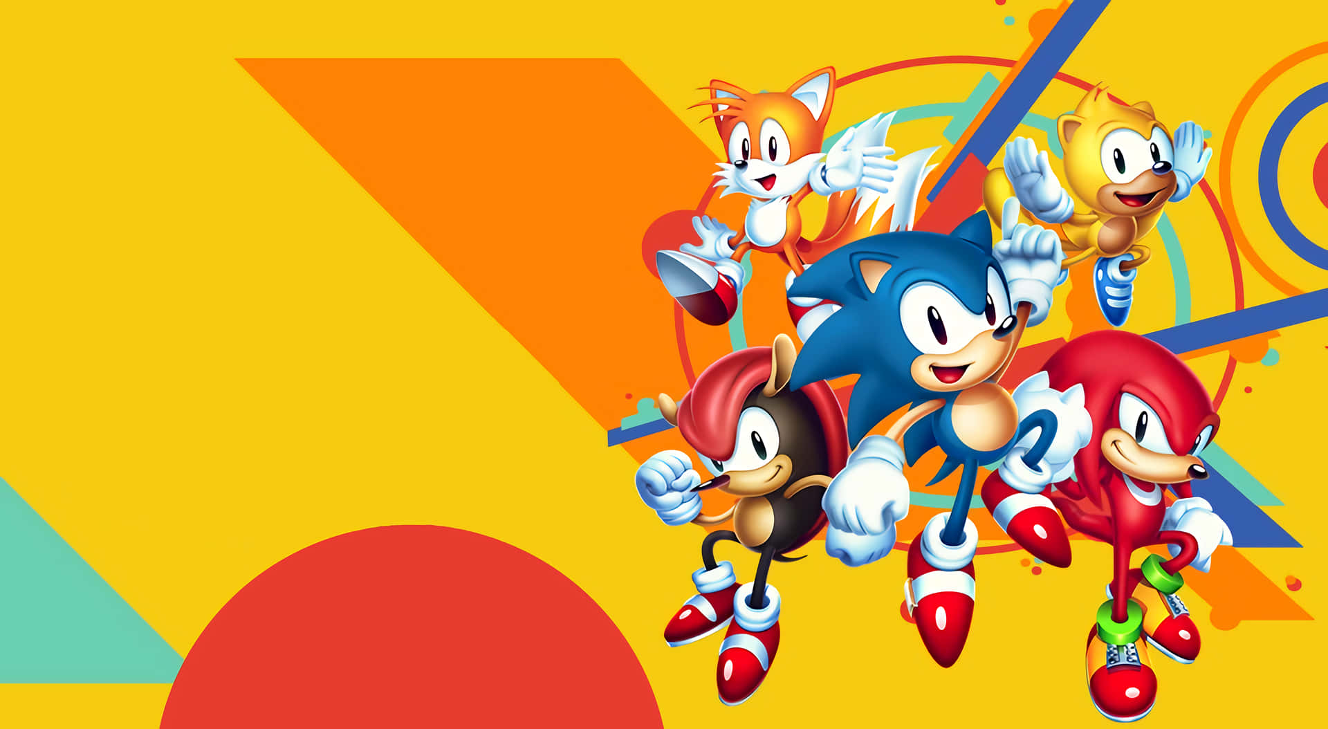 Sonic The Hedgehog Happily Running Through The Classic Green Hill Zone Background