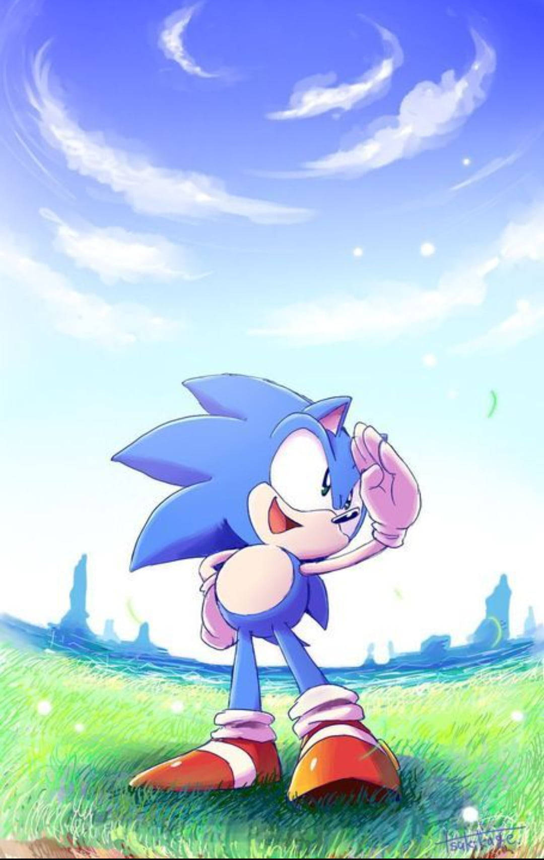 Sonic The Hedgehog In Joyful Acceleration Background