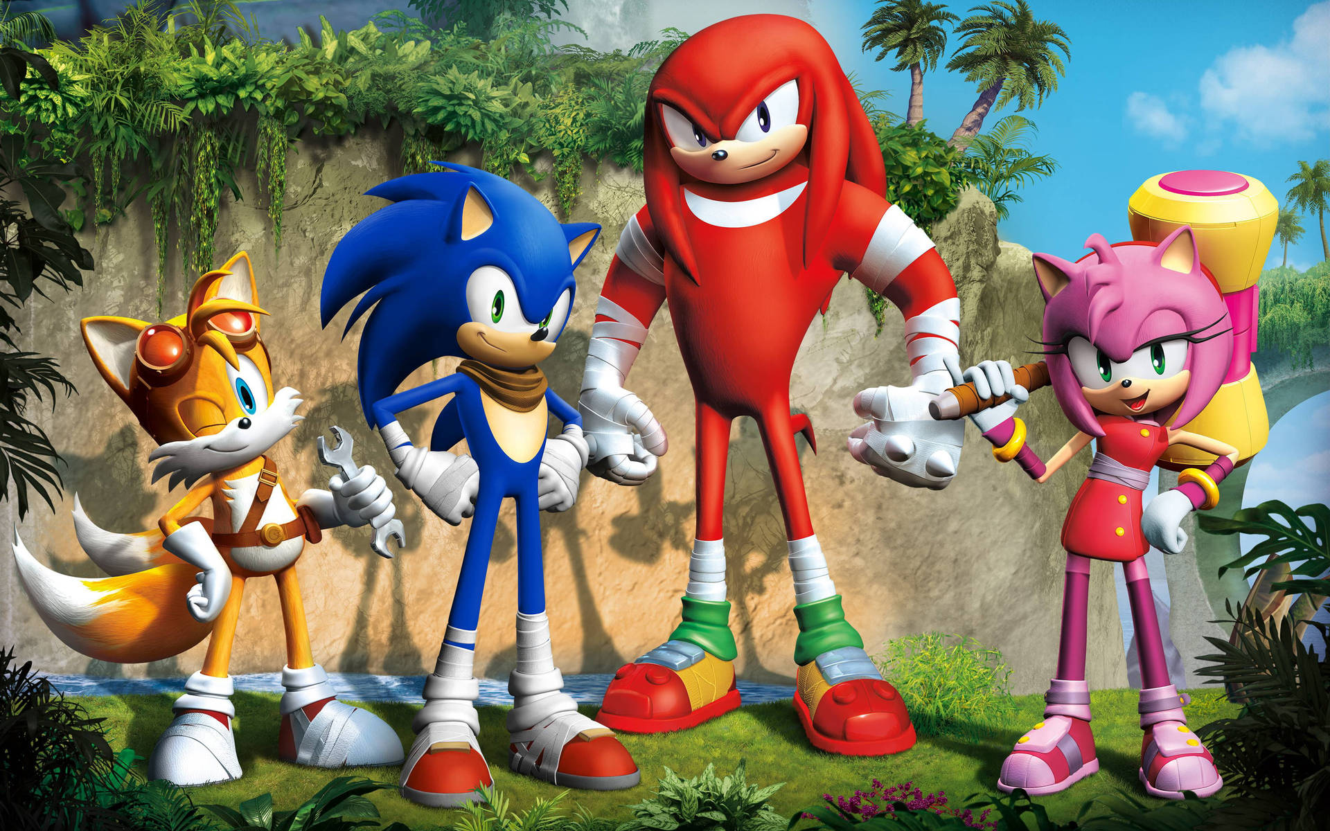 Sonic The Hedgehog In Sonic Islands Background