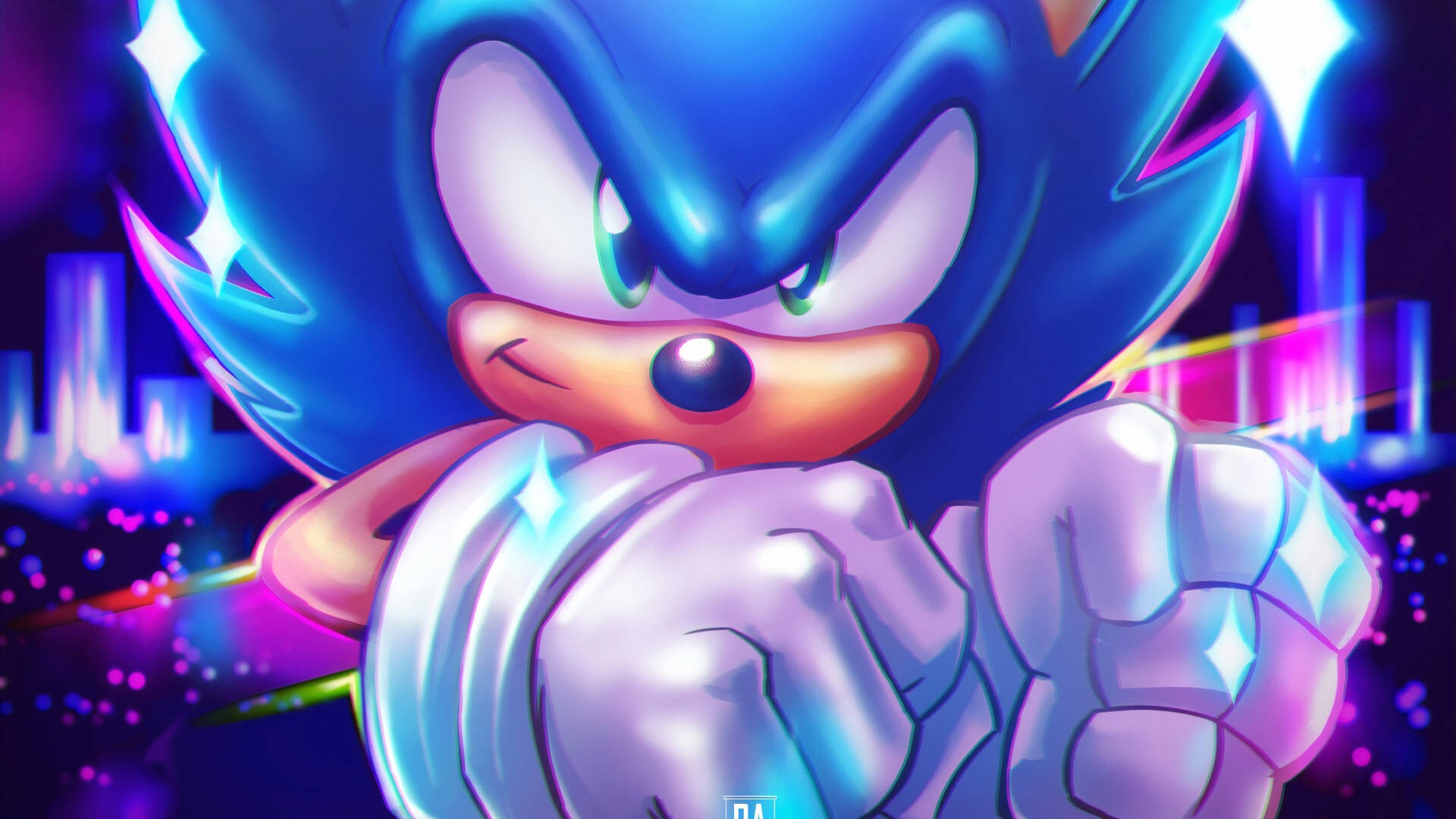 Sonic The Hedgehog Neon City Profile Picture Background