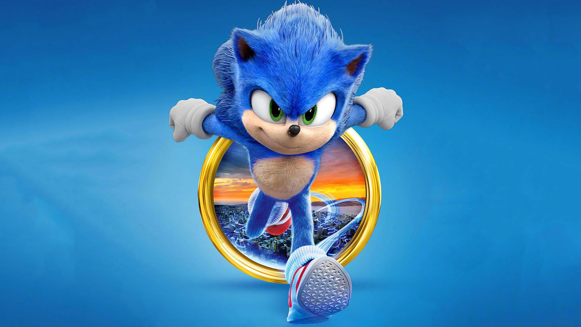 Sonic The Hedgehog's Dash For A Golden Ring Background