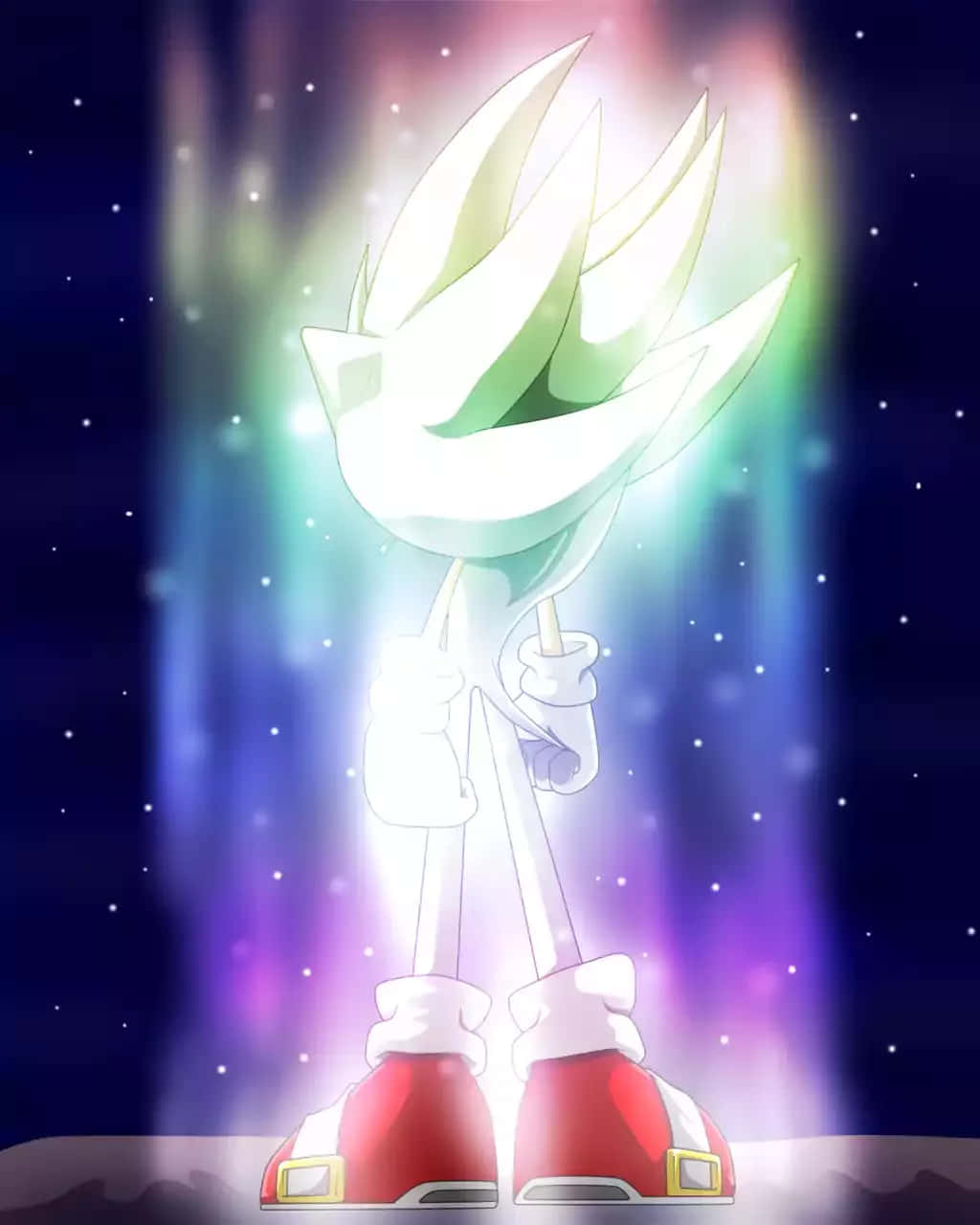 Sonic The Hedgehog Standing In The Middle Of The Night Sky Background