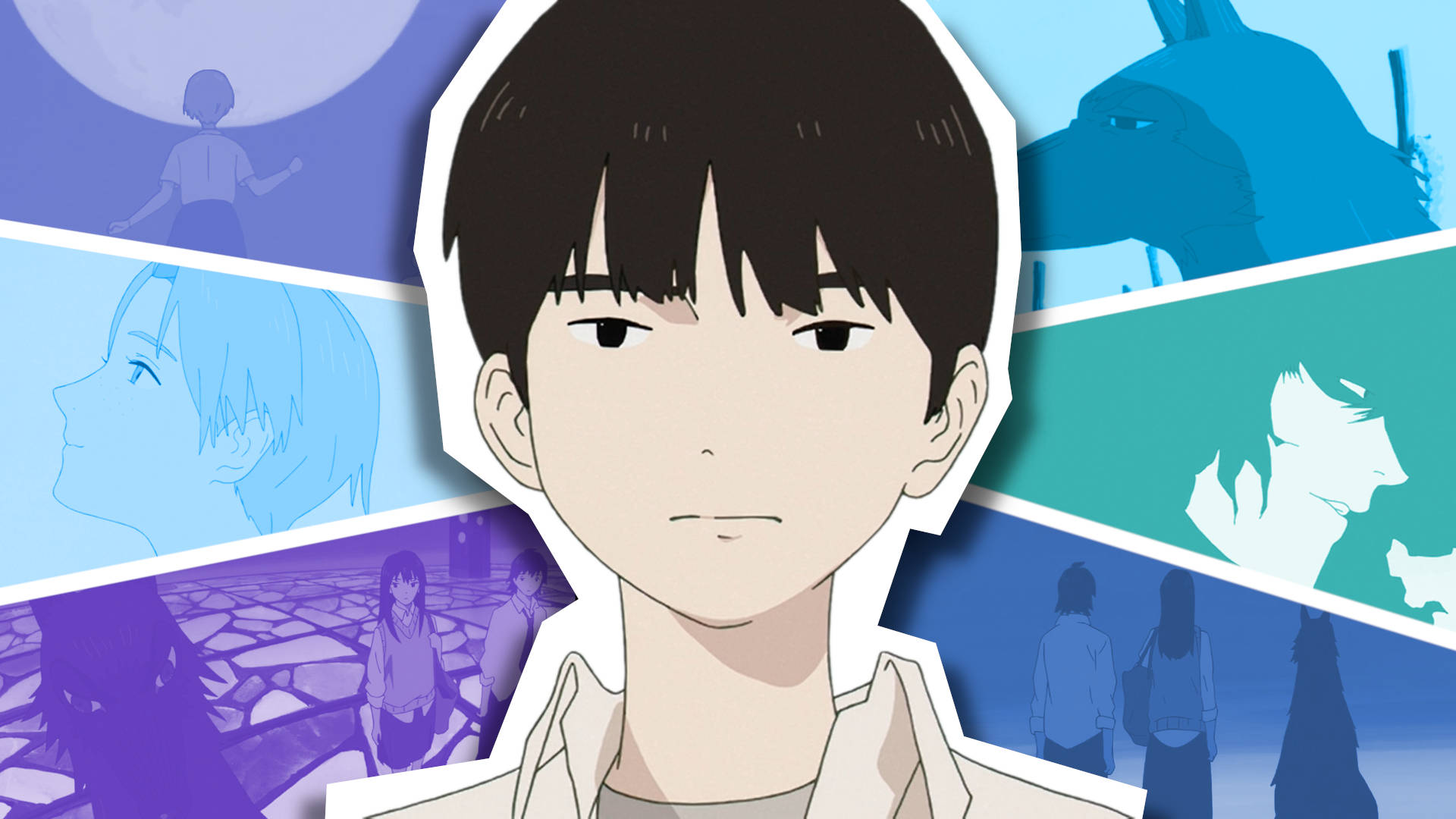 Sonny Boy Nagara Monochrome Characters Background
