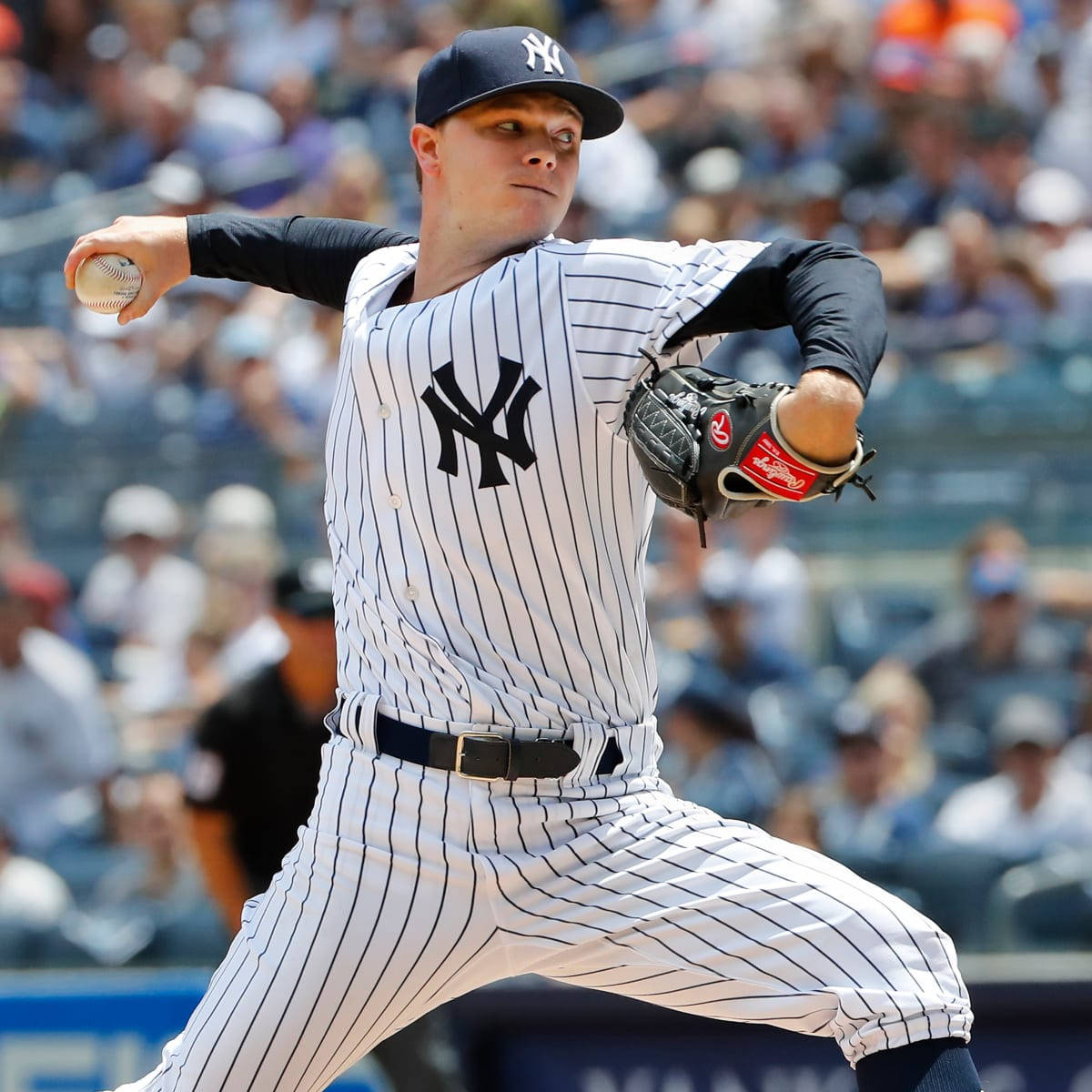 Sonny Gray In Front Of Crowd Background