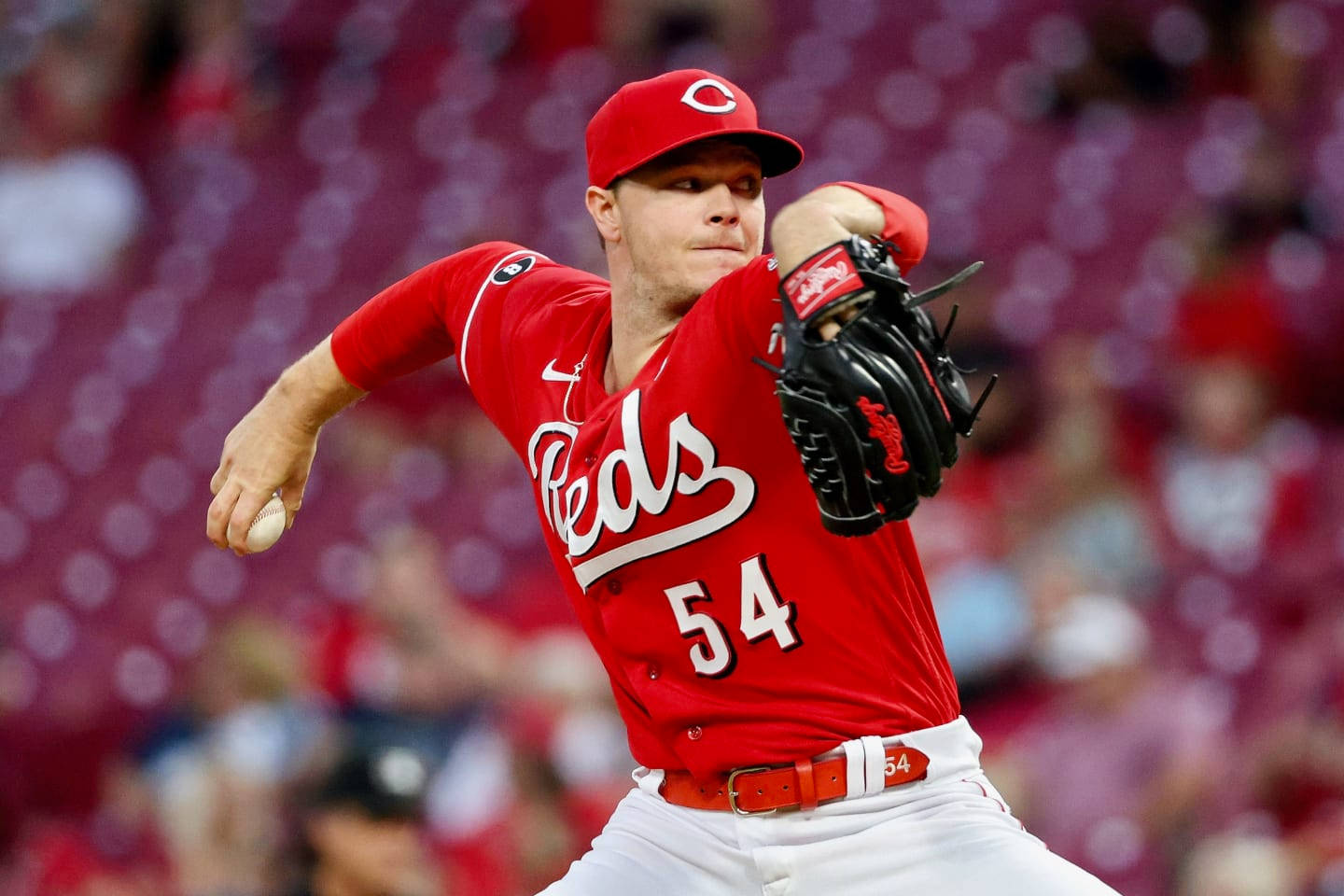 Sonny Gray On His Robust Pitching Stance In A Game Background