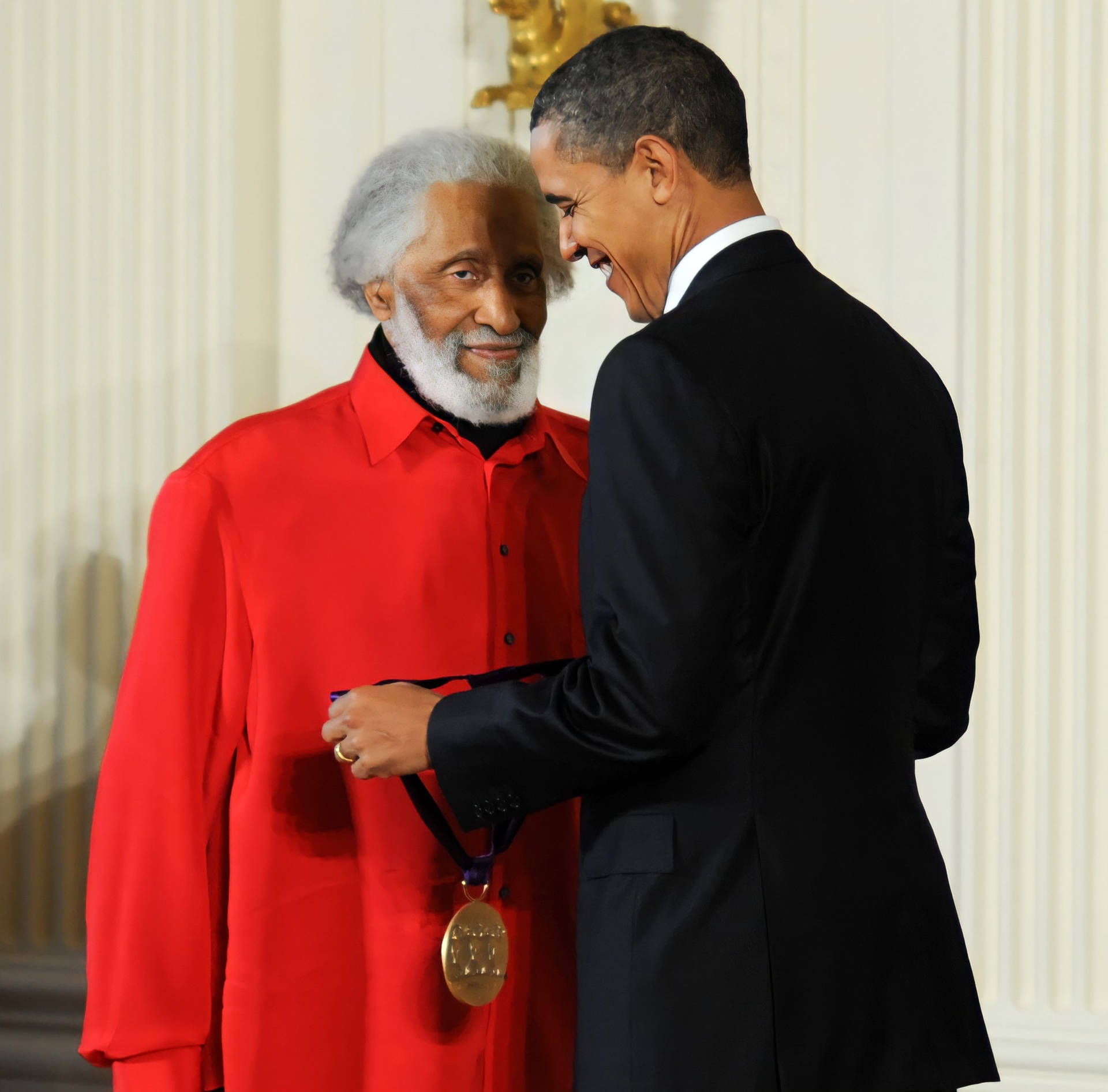 Sonny Rollins With Former President Barack Obama Background