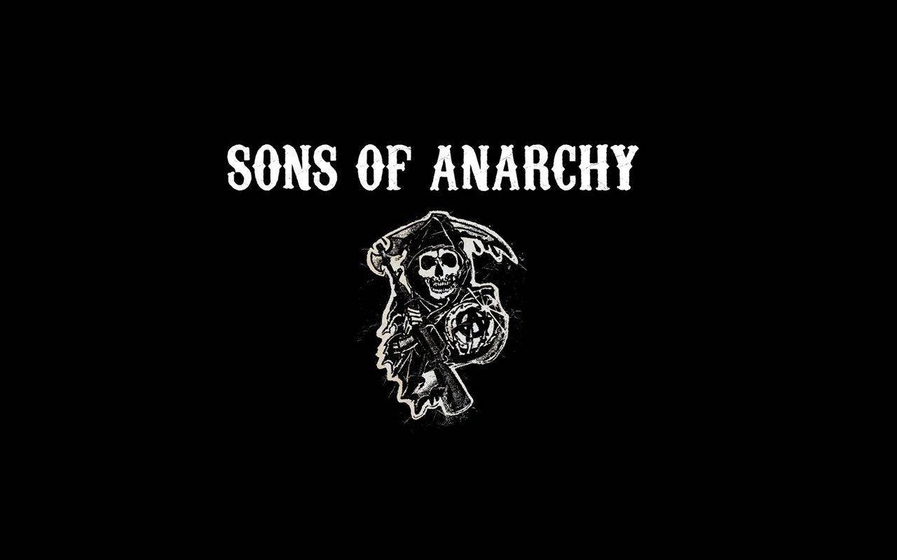Sons Of Anarchy - A Black And White Logo Background