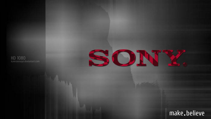 Sony Logo In Red Background