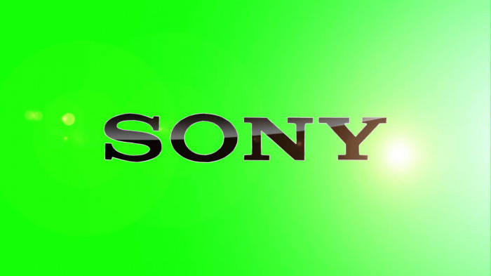 Sony Logo Neon Green Background Background