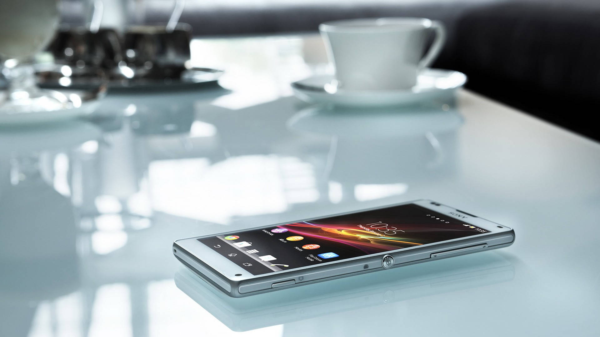Sony Xperia On Table Background