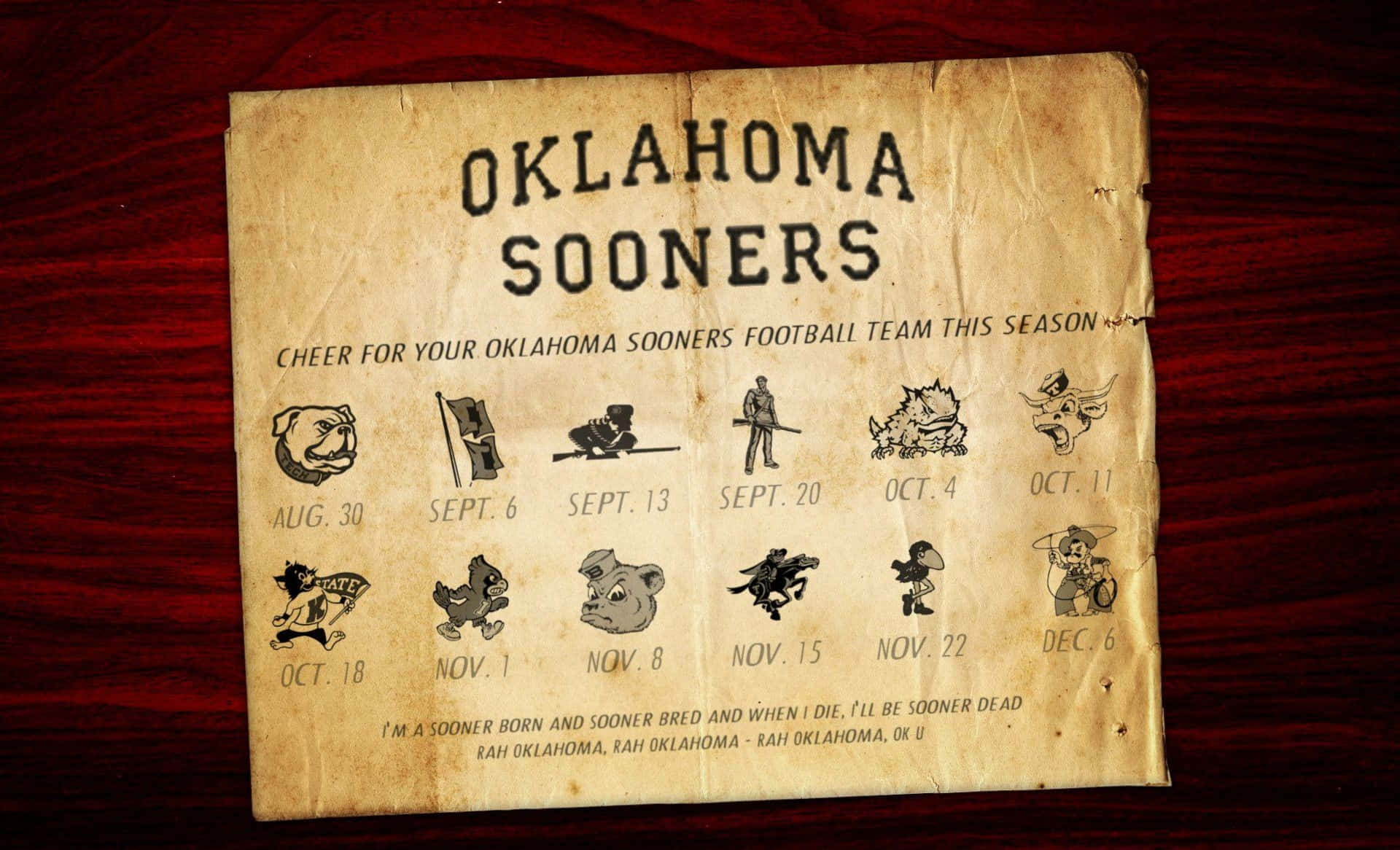 Sooner Pride As University Of Oklahoma Sooner Fans Fill The Stadium On Gameday Background