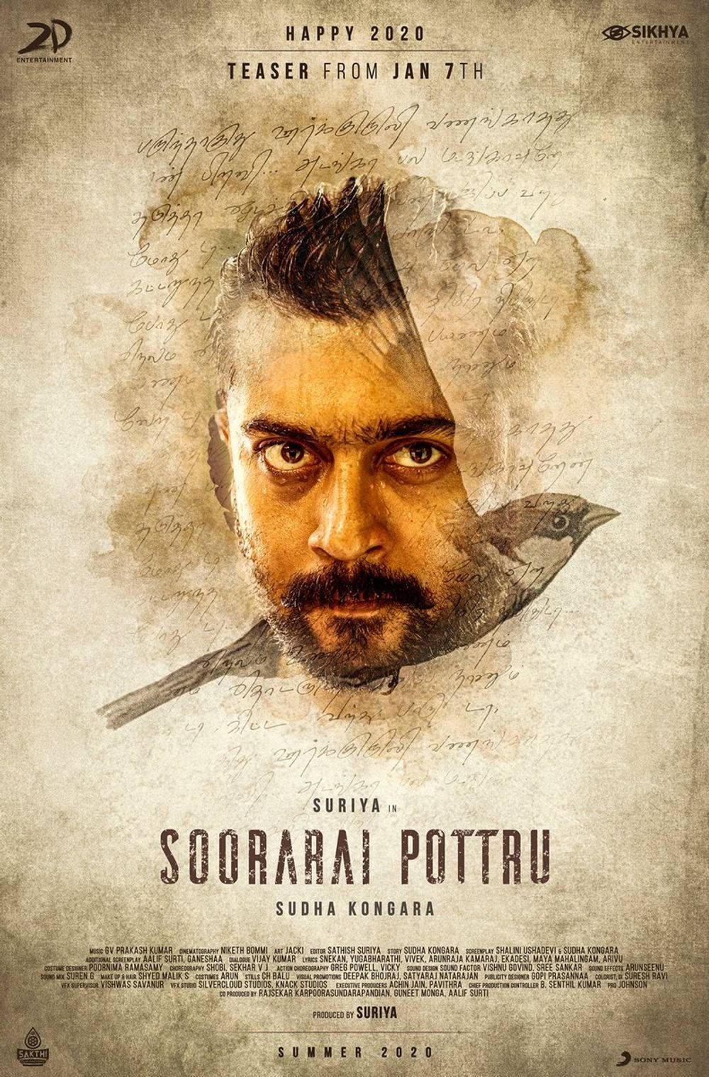 Soorarai Pottru Movie Poster Suriya Headshot