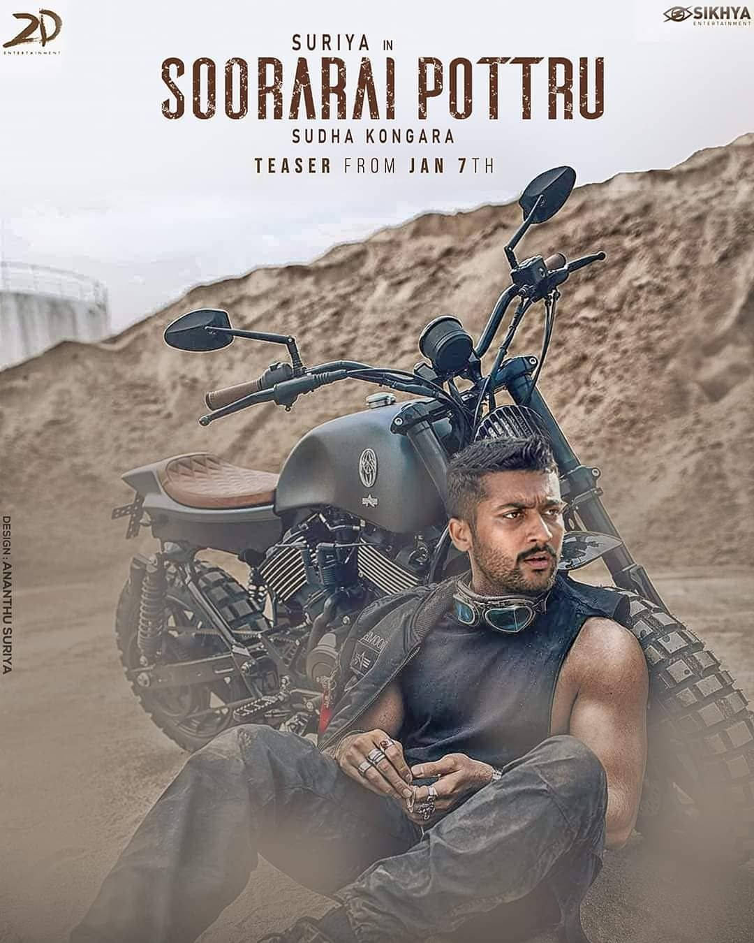 Soorarai Pottru Suriya On Motorcycle