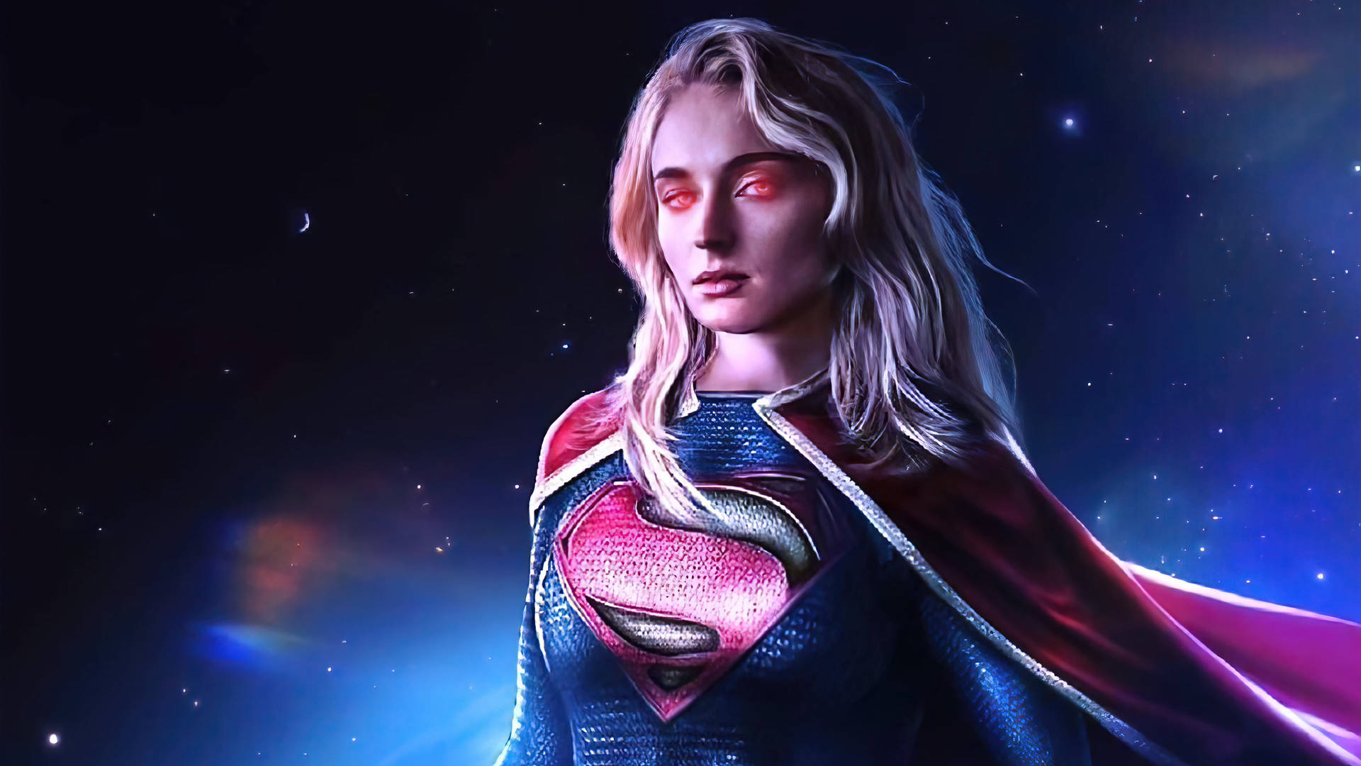 Sophie Turner As Supergirl Background