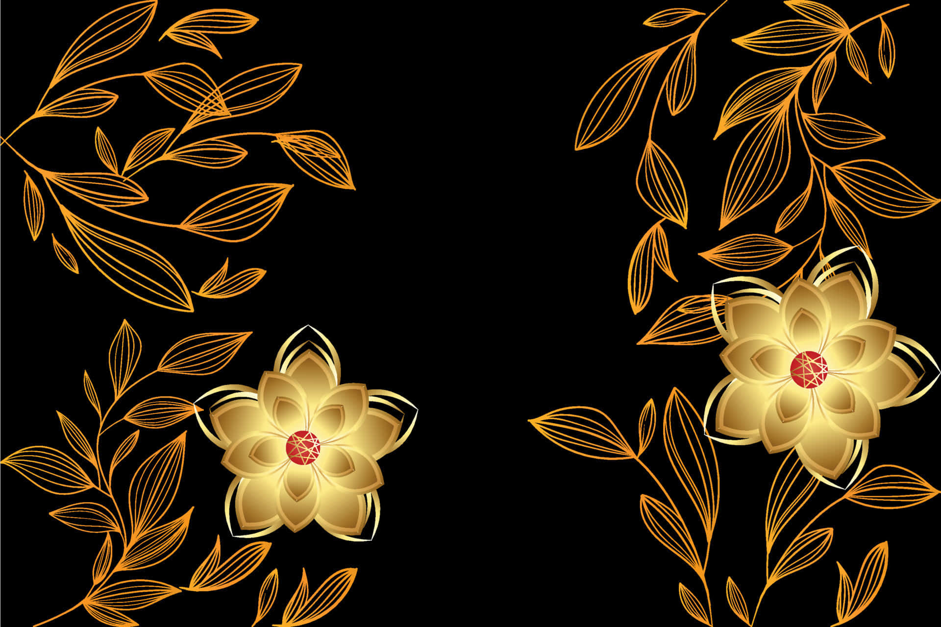 Sophisticated Black And Gold Desktop Background