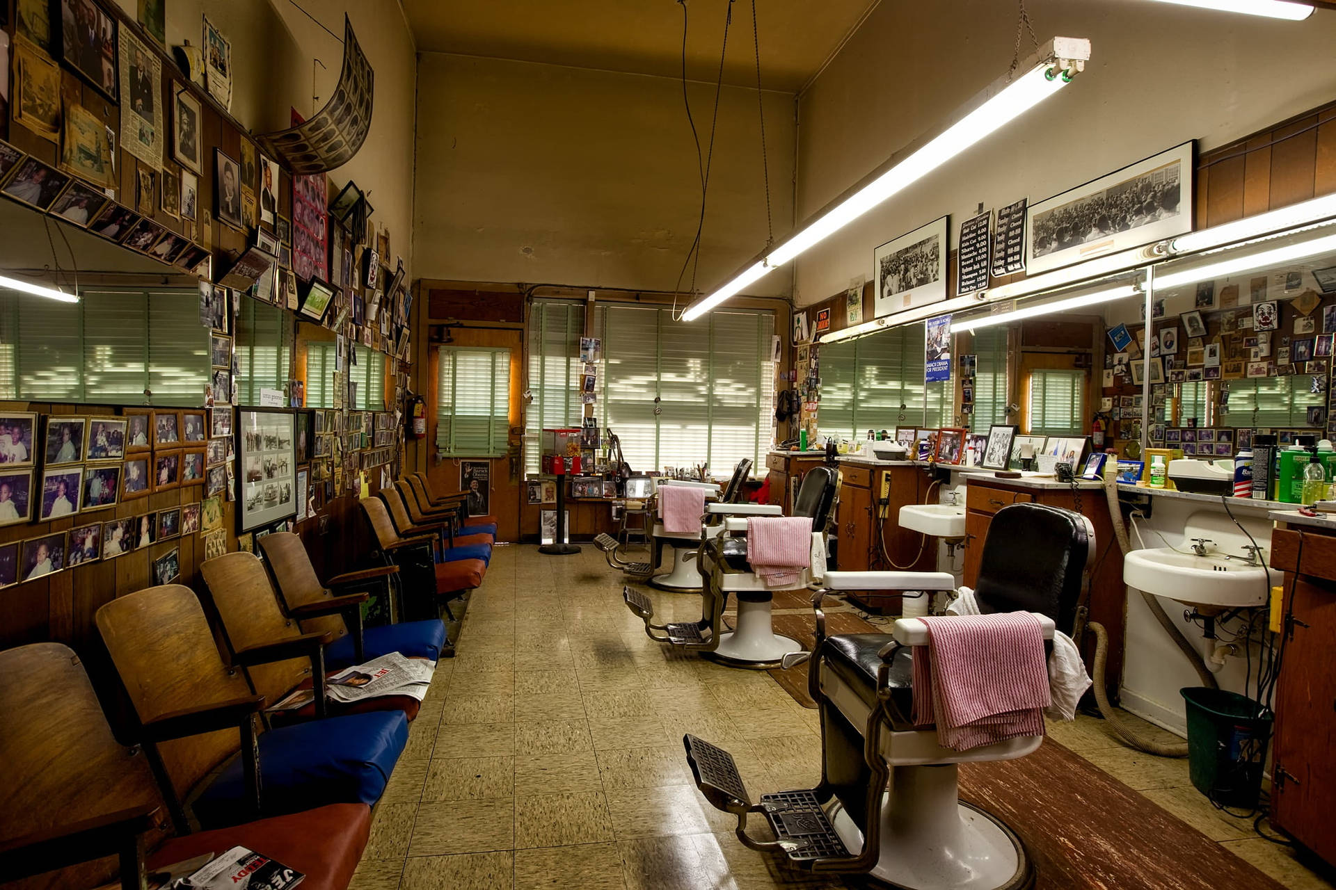 Sophisticated Classic Hair Salon Interior Background