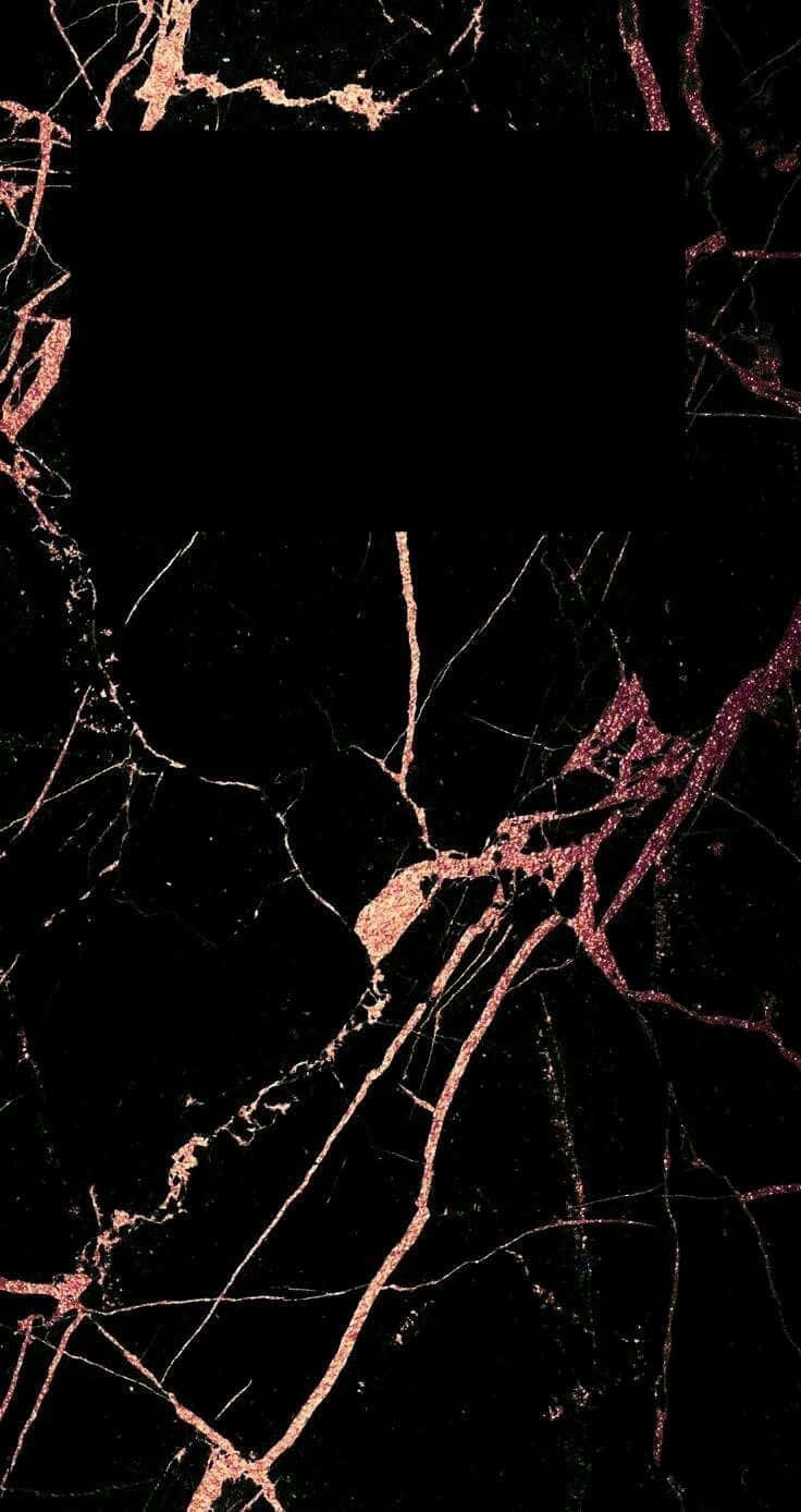 Sophisticated Rose Gold And Black Marble Wallpaper Background