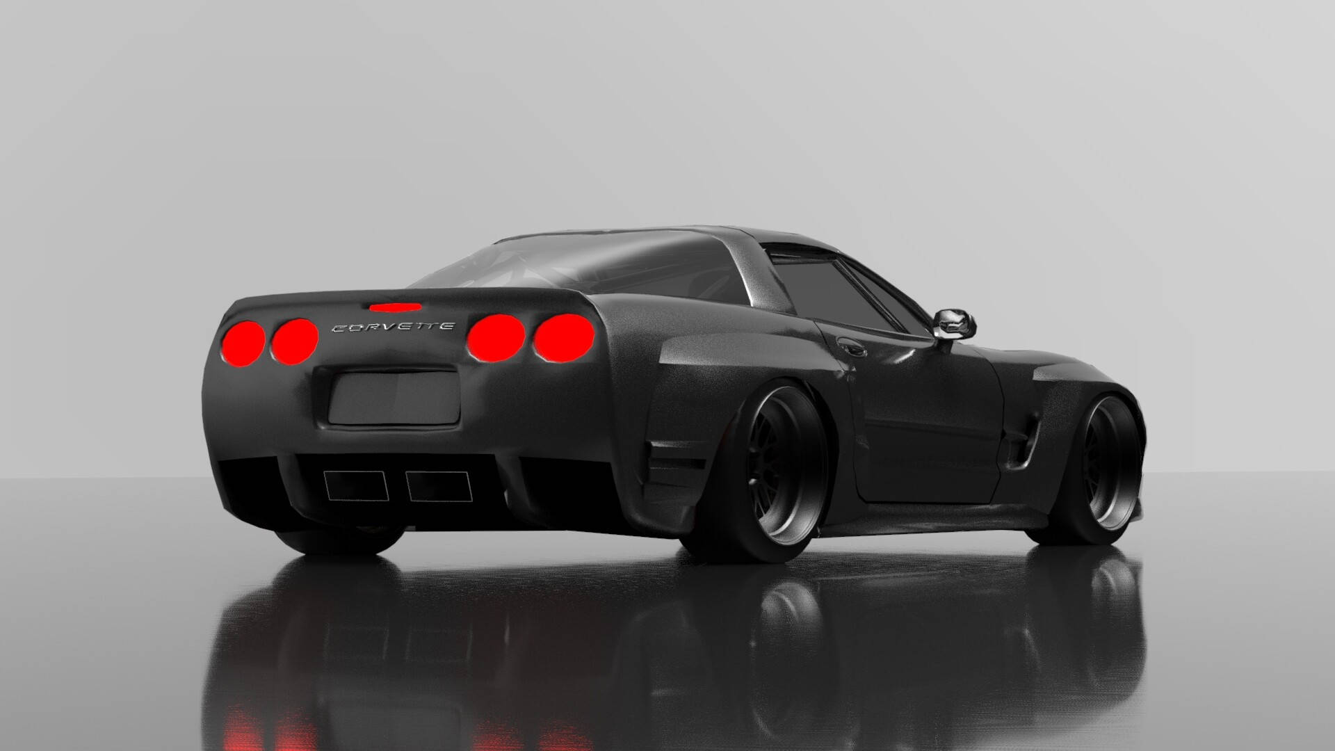 Sophistication And Power - The Black C4 Corvette Background