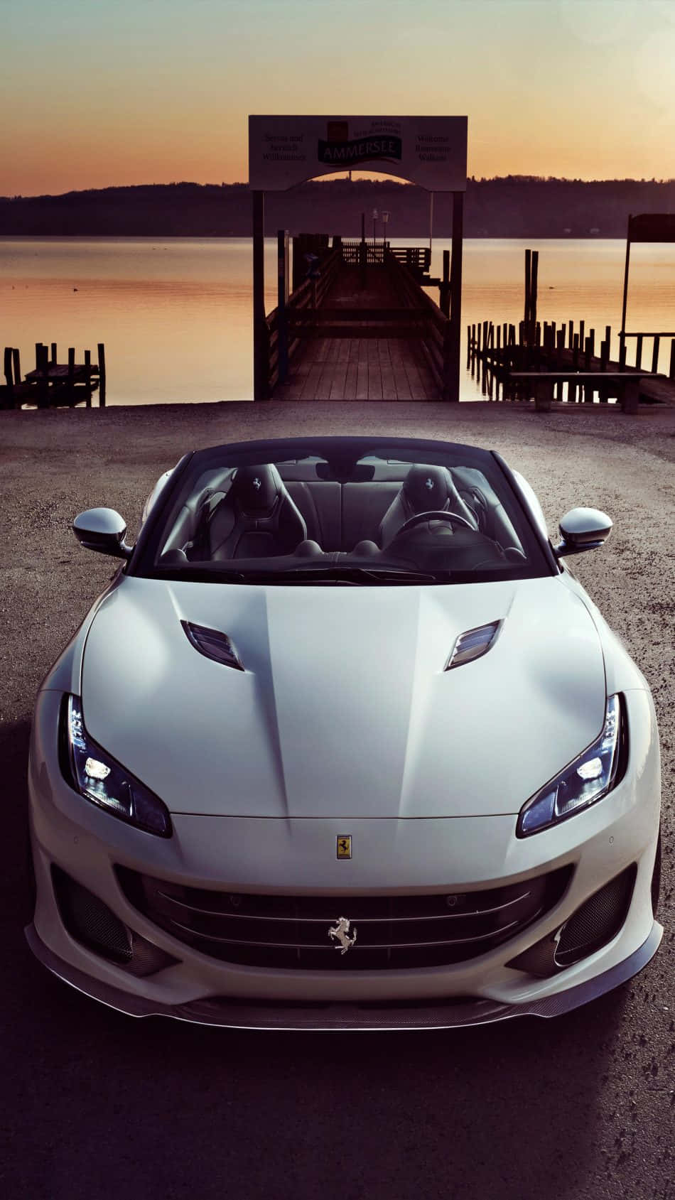 Sophistication And Style Combined - The White Ferrari Iphone Background