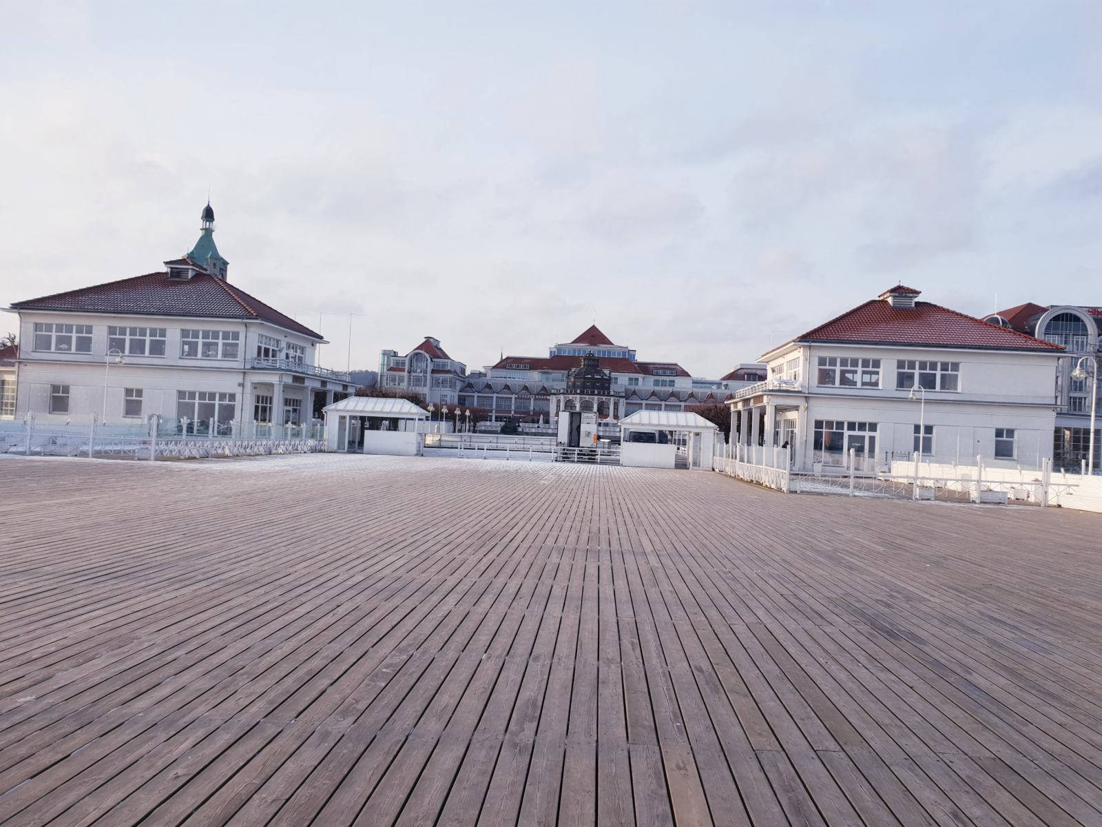 Sopot Pier Near The Crooked House Background