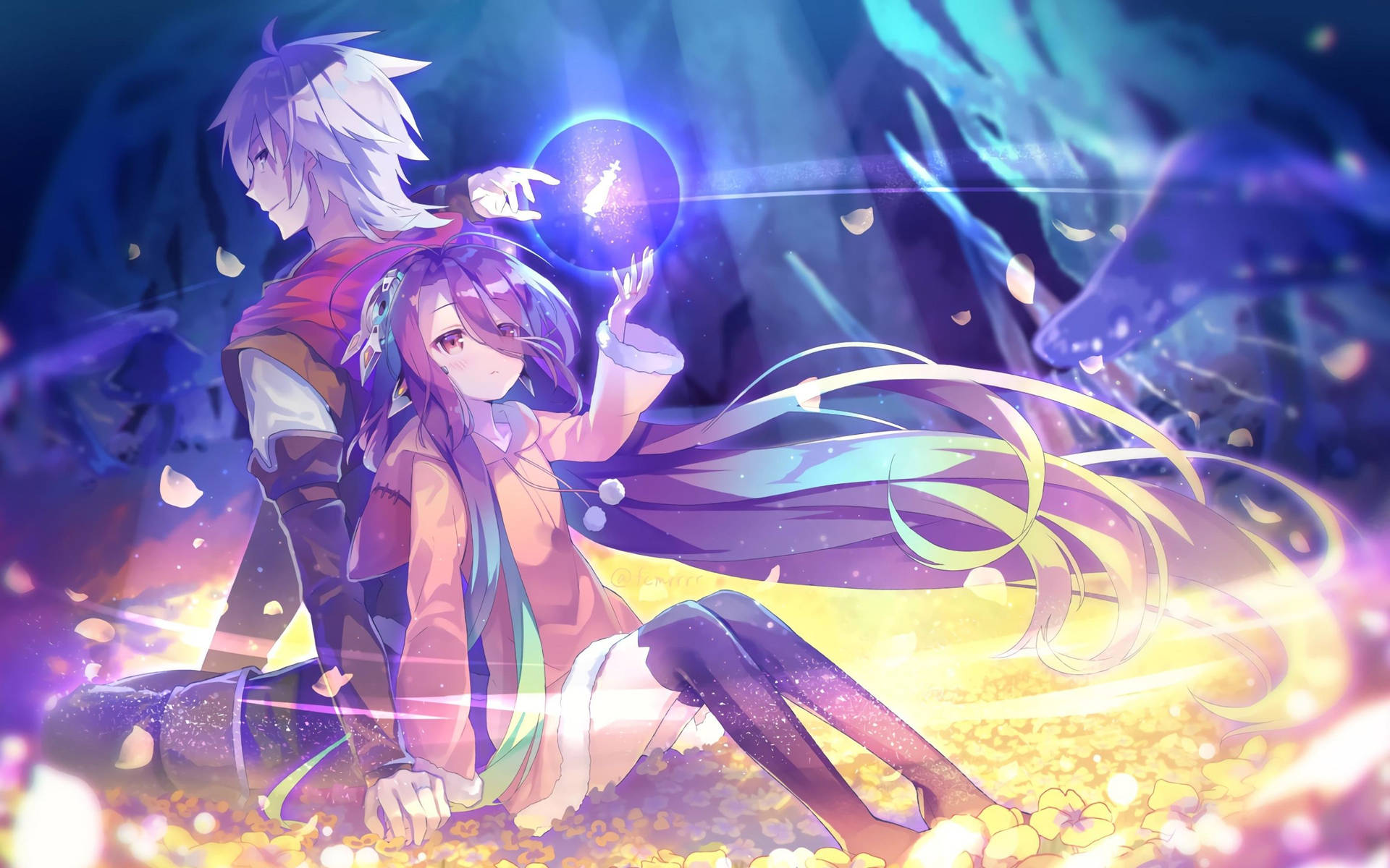 Sora And Shiro, Characters From The Anime No Game No Life Background