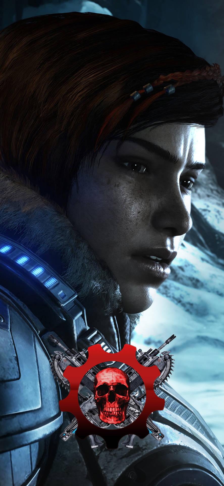 Sorrowful And Teary Kait Diaz Gears 5 Iphone Background