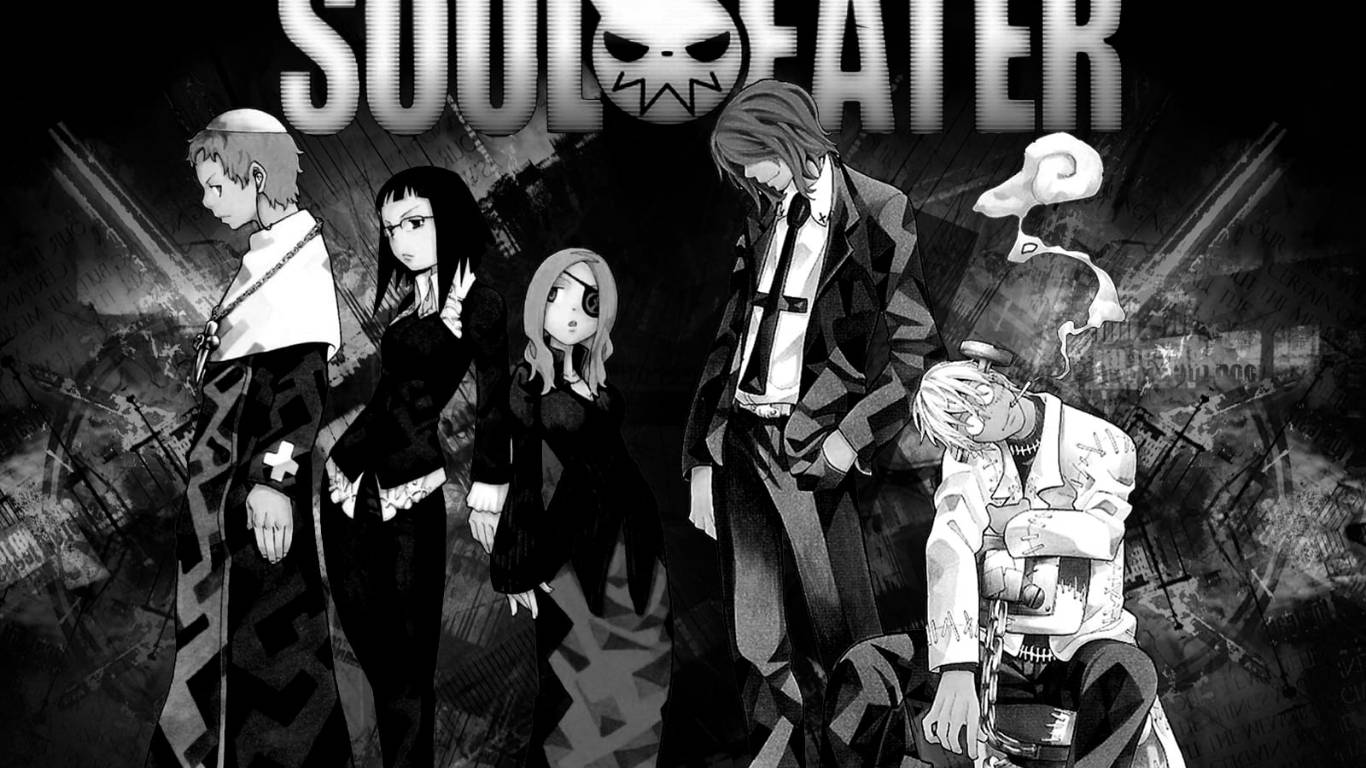 Soul Eater Characters Black Graffiti Background