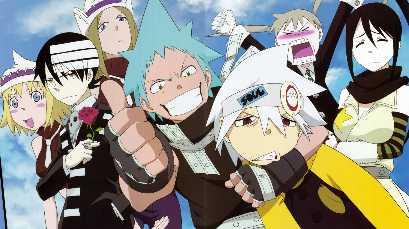 Soul Eater Characters Blue Sky Background