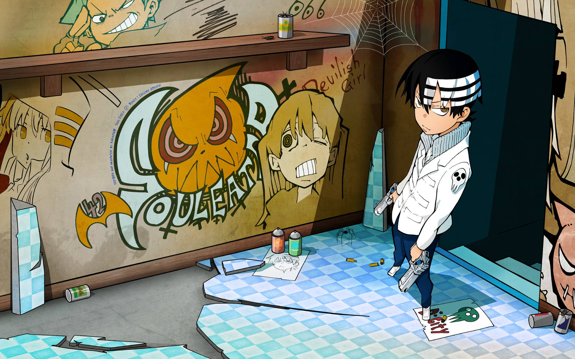 Soul Eater Characters Graffiti Background