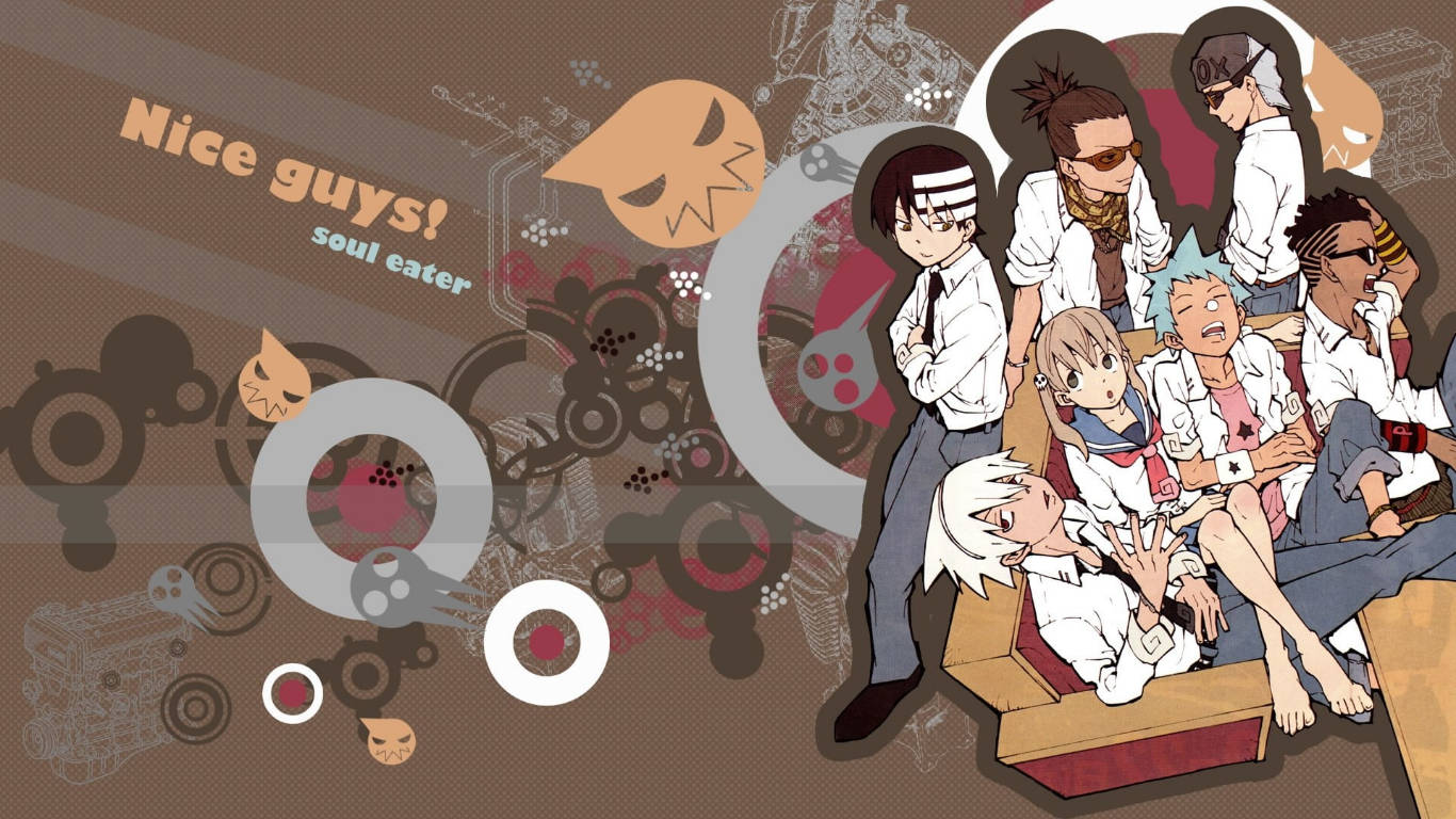 Soul Eater Characters On The Sofa Background