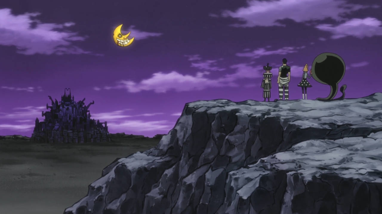 Soul Eater Moon Above Castle Background