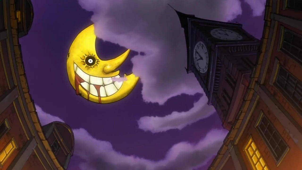 Soul Eater Moon Above Clock Tower Background