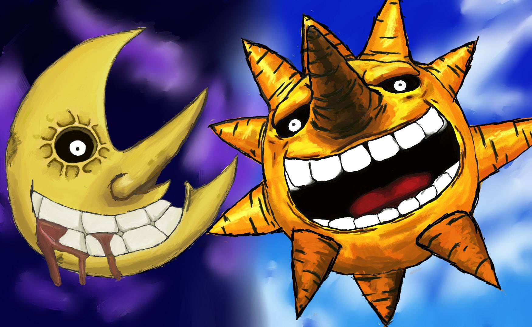 Soul Eater Moon And Sun Background