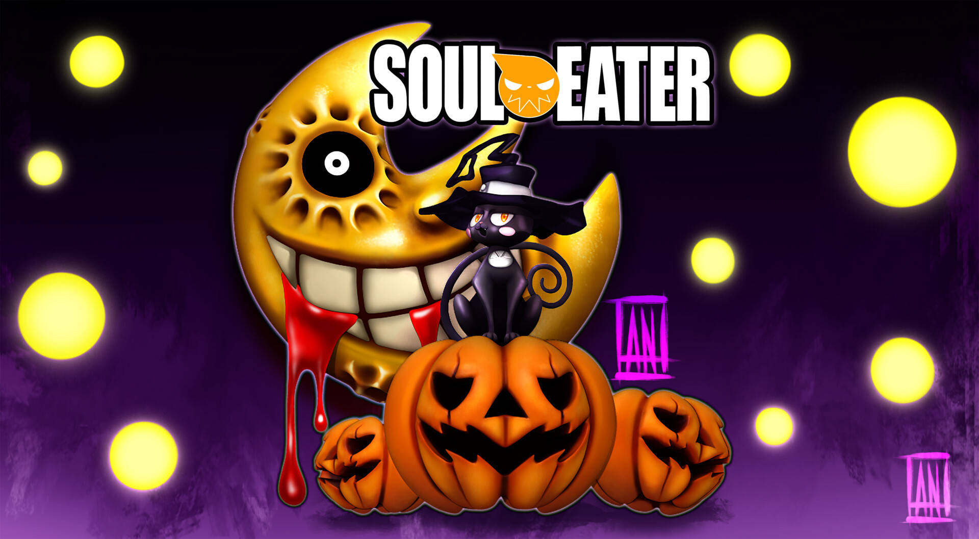 Soul Eater Moon Halloween Art Background