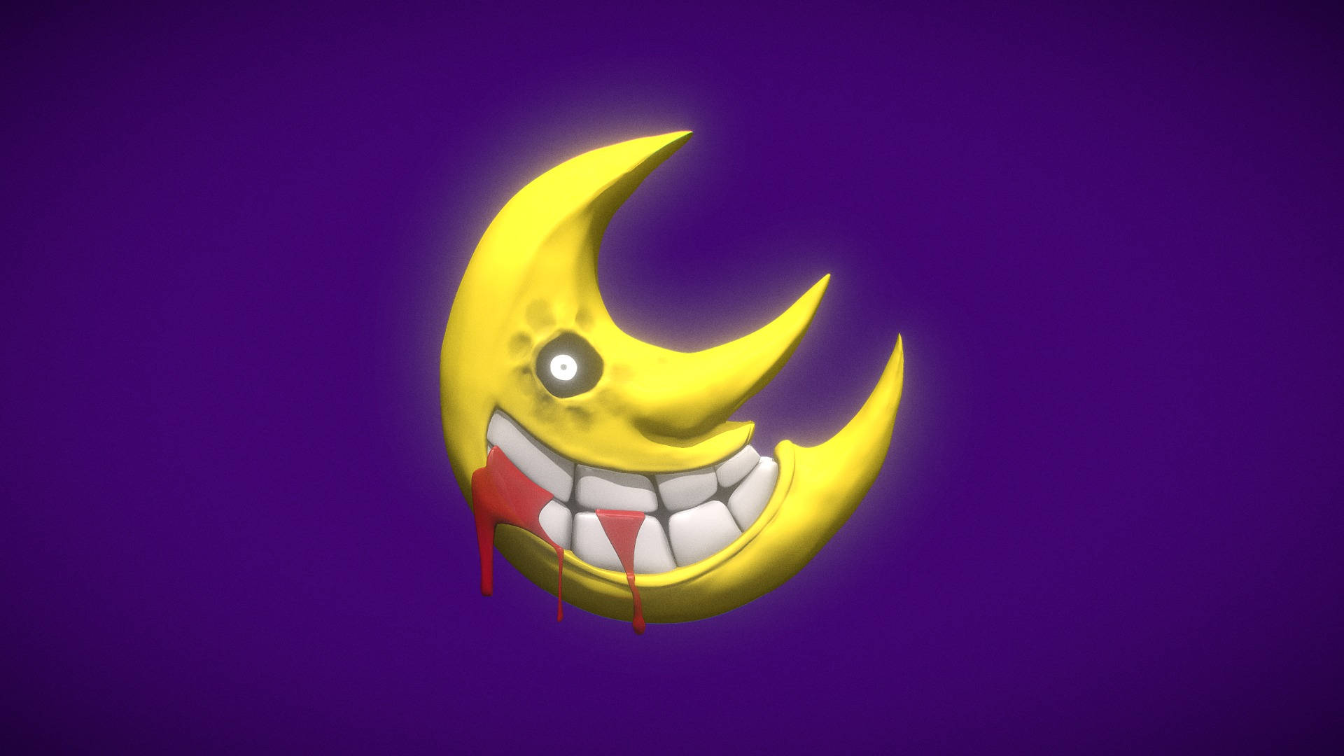 Soul Eater Moon In Purple Background