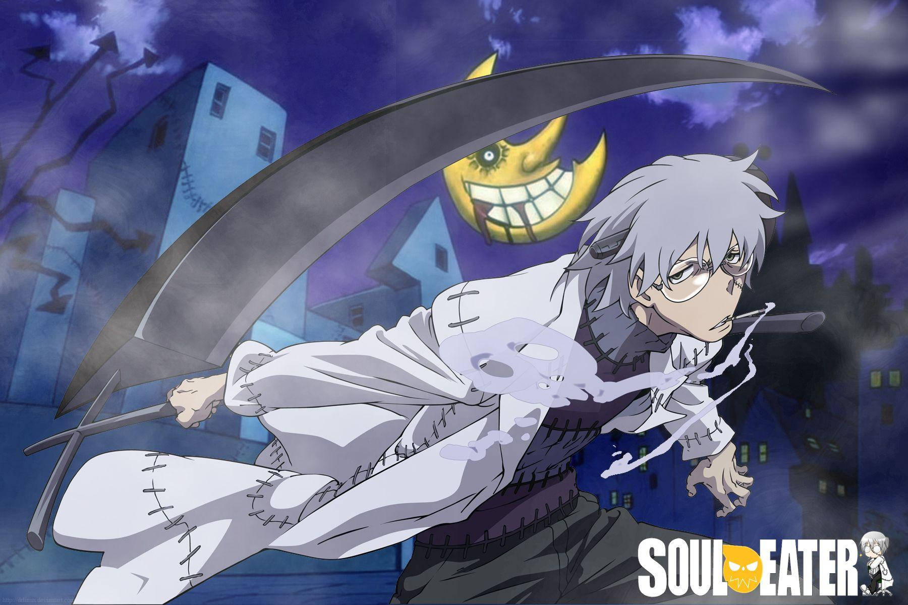 Soul Eater Moon With Franken Stein Background