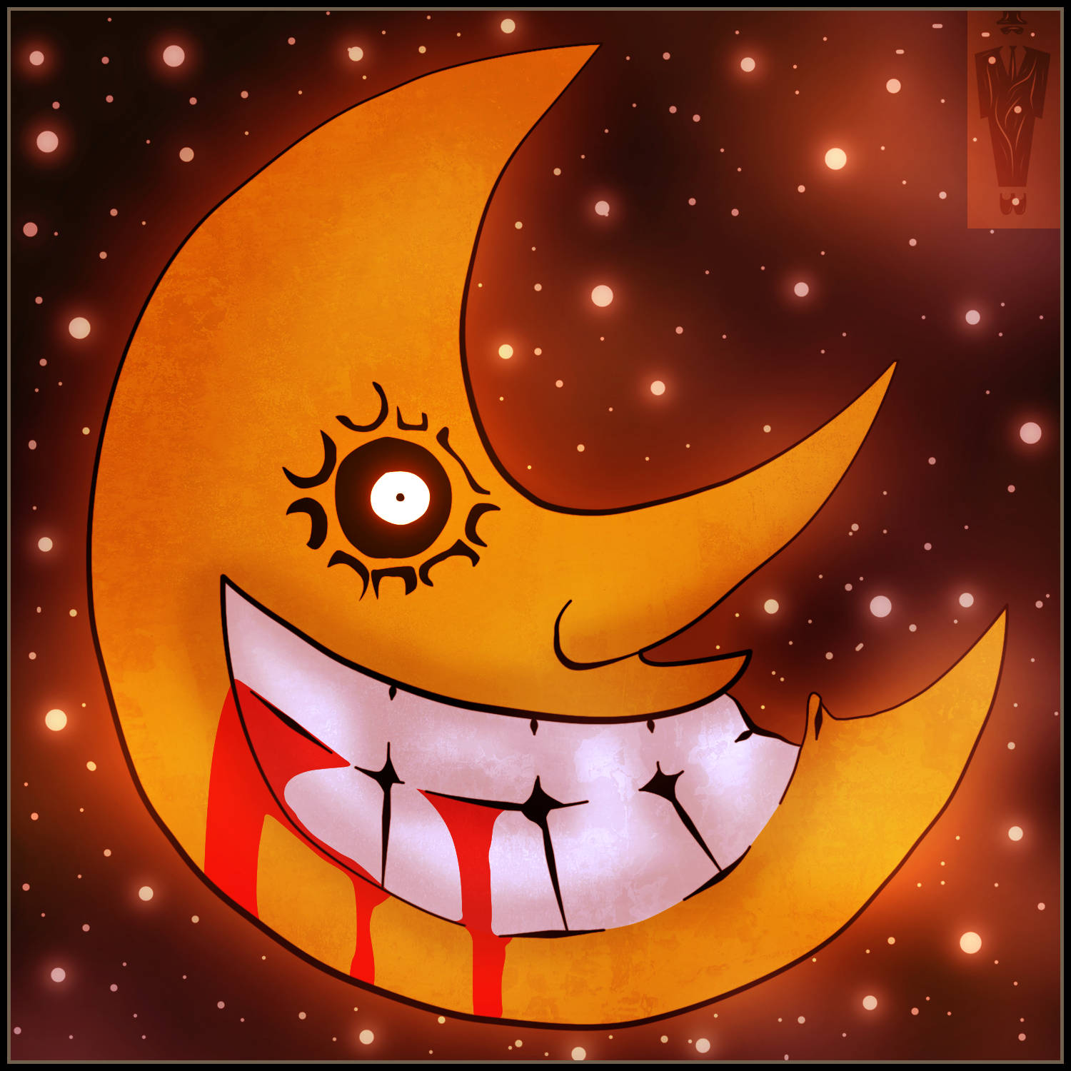 Soul Eater Moon With Stars Background