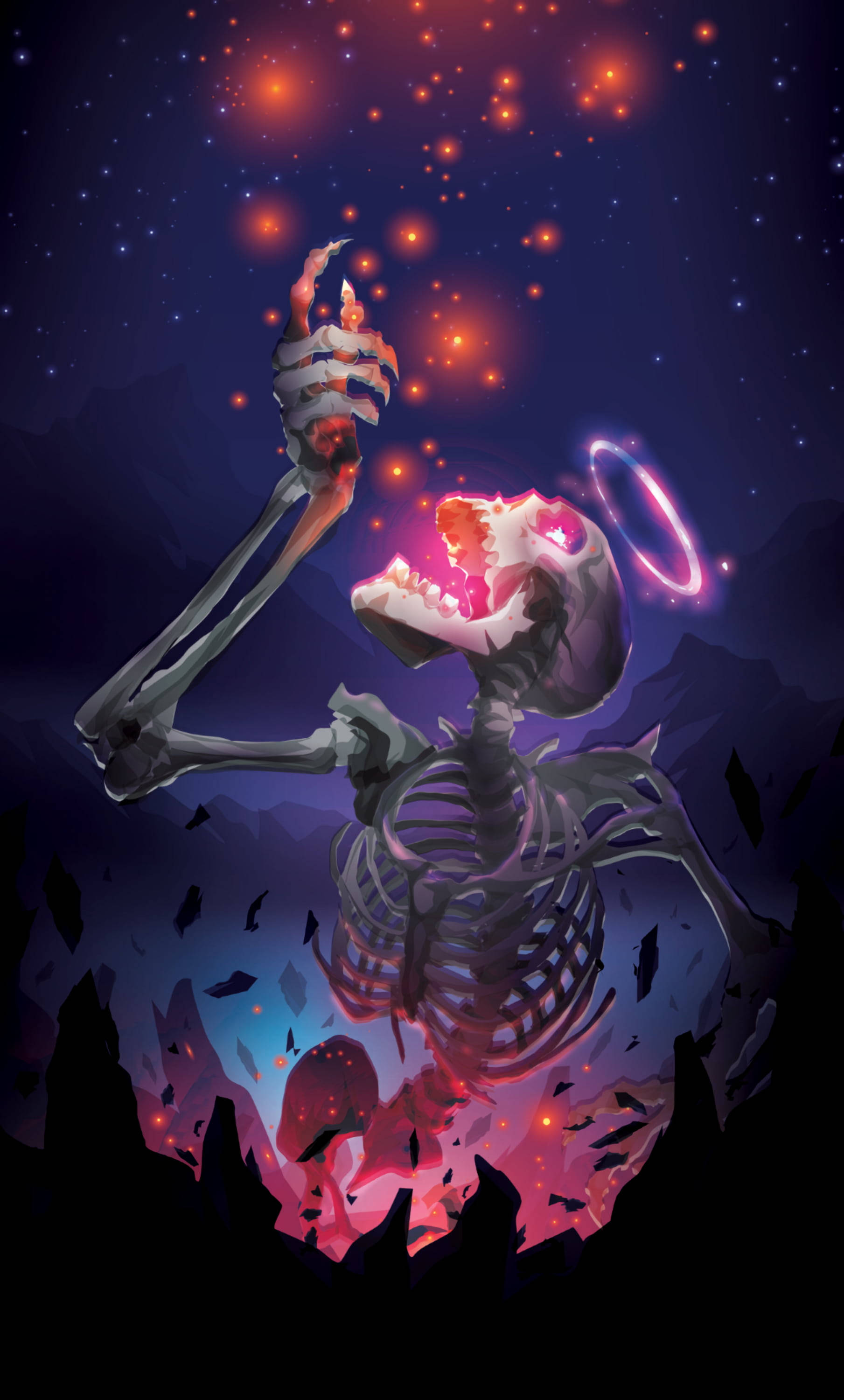 Soul Eating Angel Skeleton Aesthetic Background