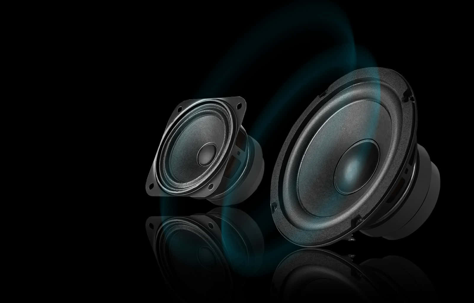 Sound Wave Black Speakers Illustration Background